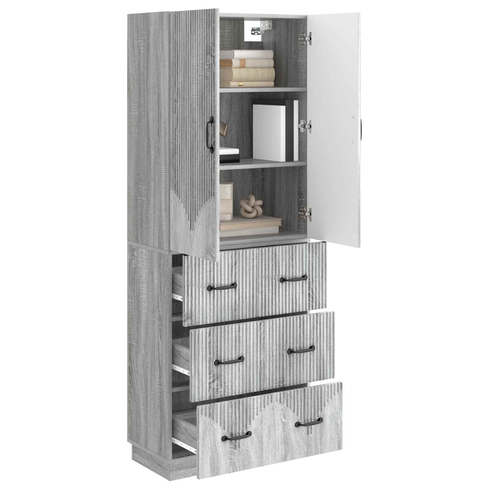 Σέτ Ντουλαπιών 2 pcs Γκρι Sonoma 66 x 34,5 x 87 εκ. - Pakobazaar