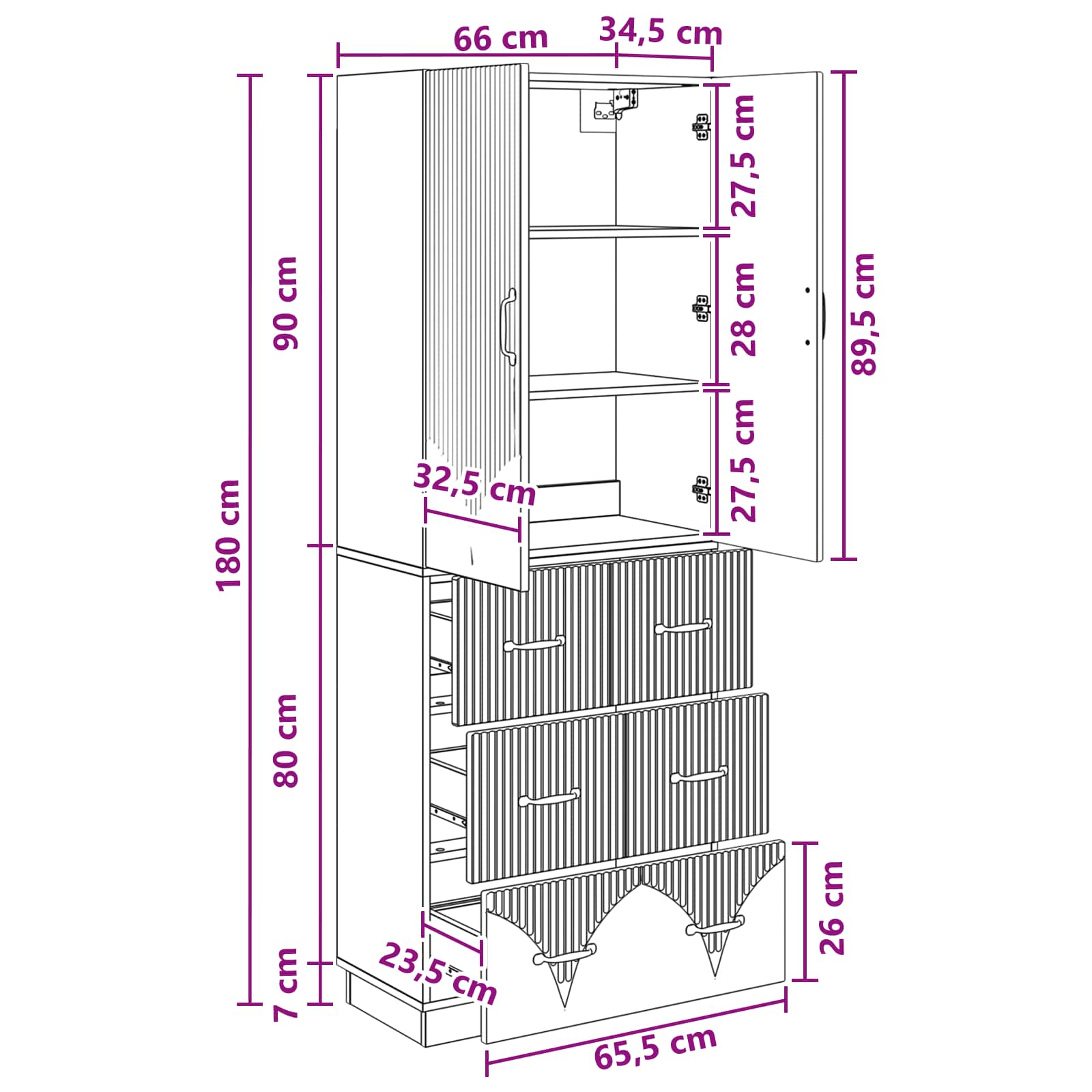 Σέτ Ντουλαπιών 2 pcs Γκρι Sonoma 66 x 34,5 x 87 εκ. - Pakobazaar