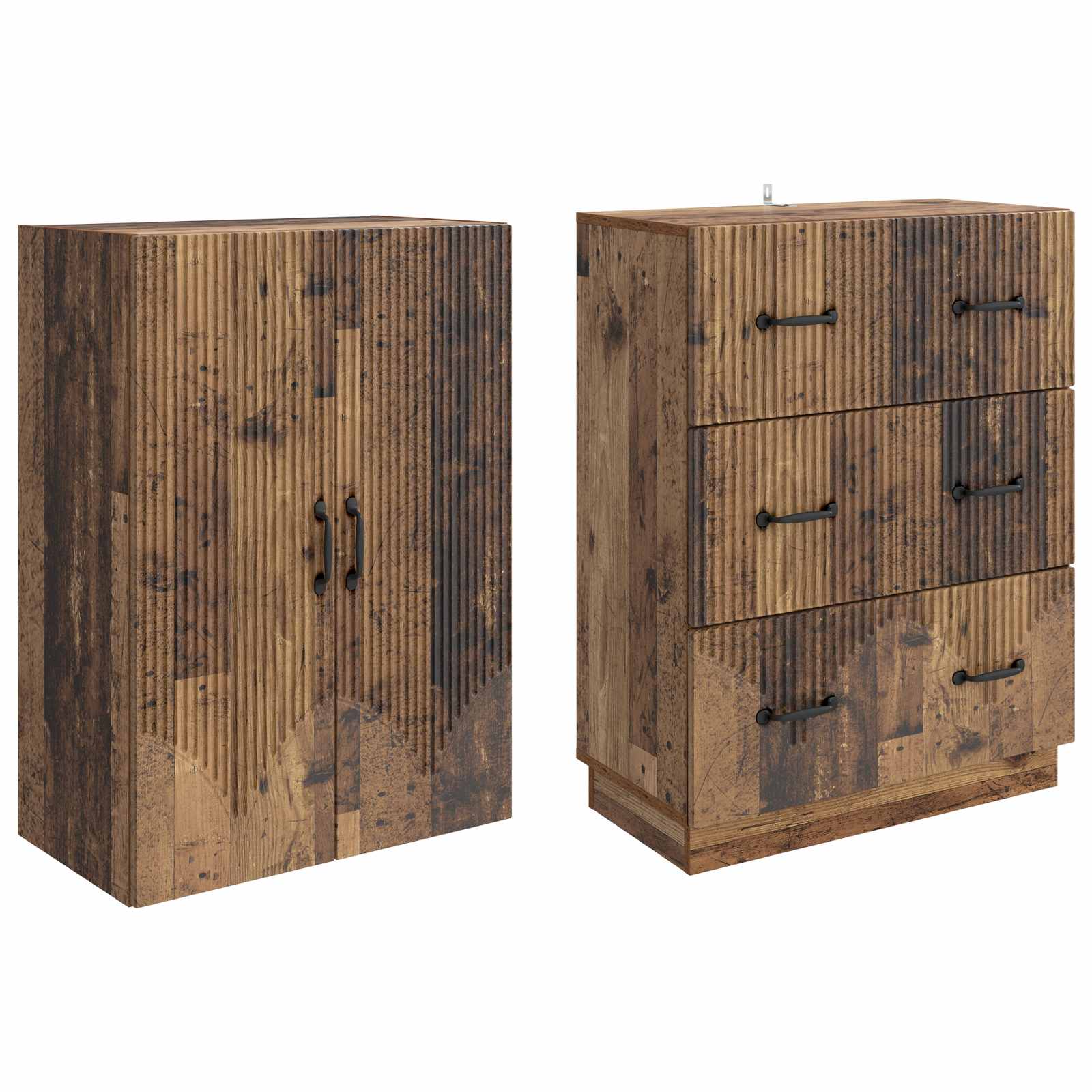 Σέτ Ντουλαπιών 2 pcs Παλαιωμένο ξύλο 66 x 34,5 x 87 εκ. - Pakobazaar