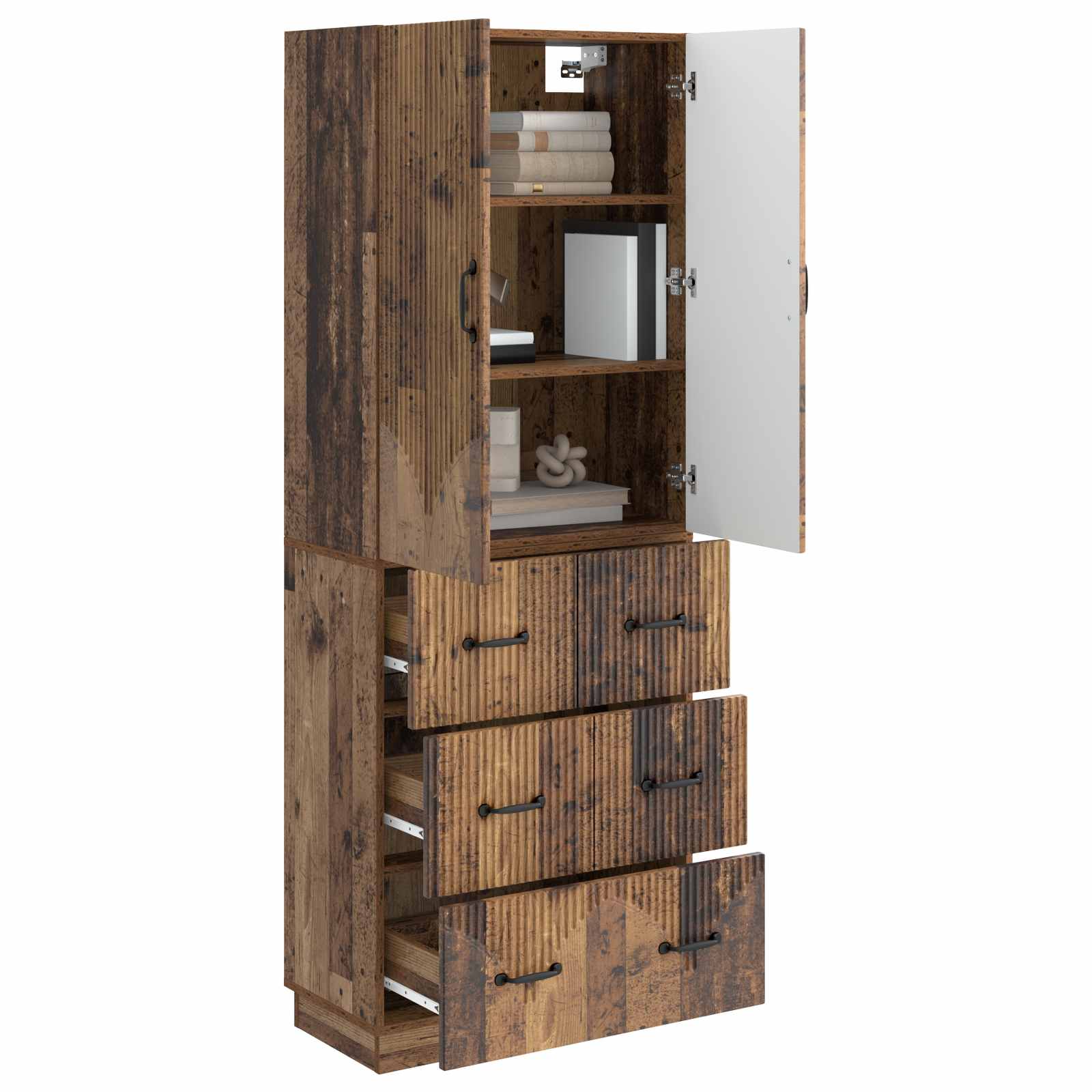 Σέτ Ντουλαπιών 2 pcs Παλαιωμένο ξύλο 66 x 34,5 x 87 εκ. - Pakobazaar