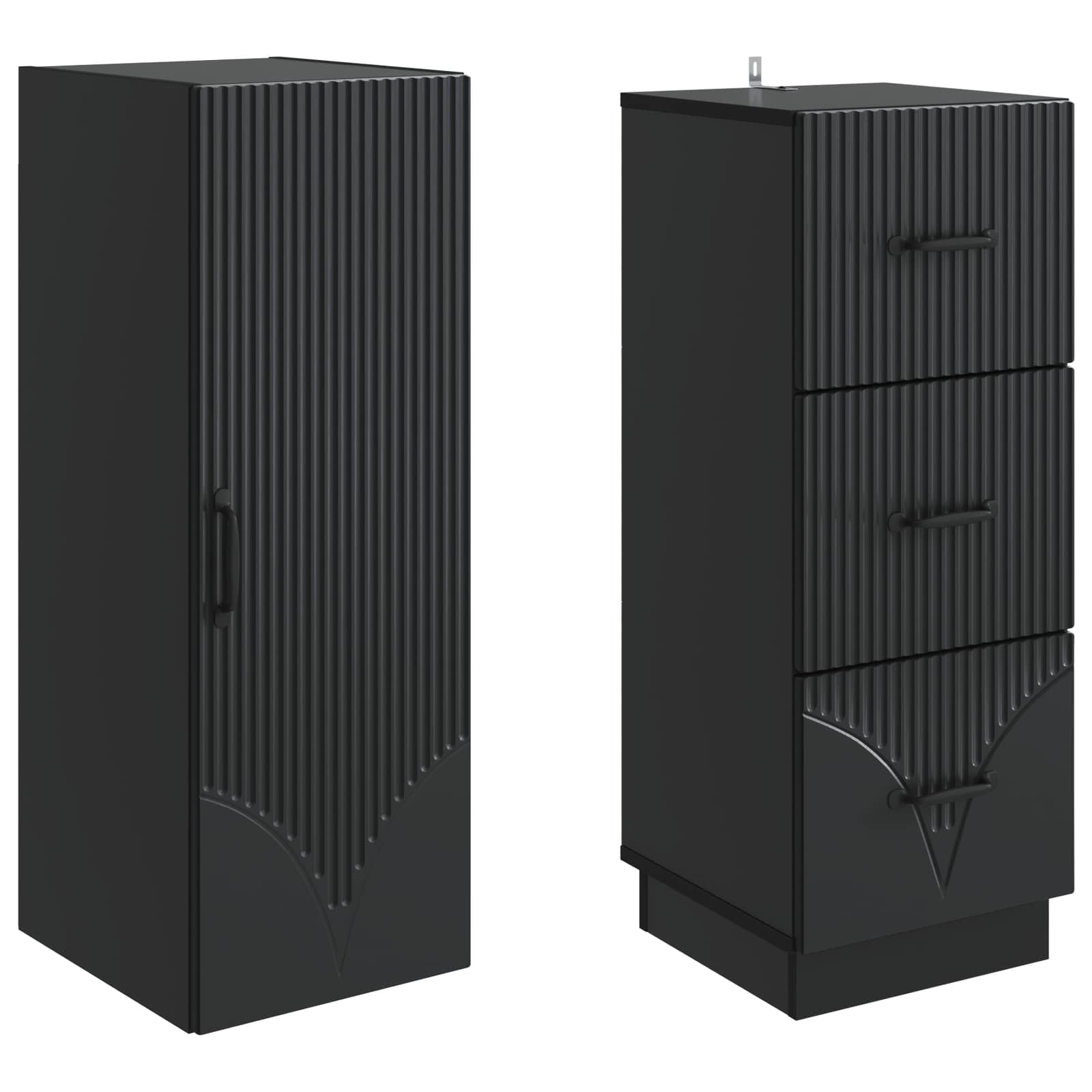 Σέτ Ντουλαπιών 2 pcs Μαύρο 33 x 34,5 x 87 εκ. - Pakobazaar