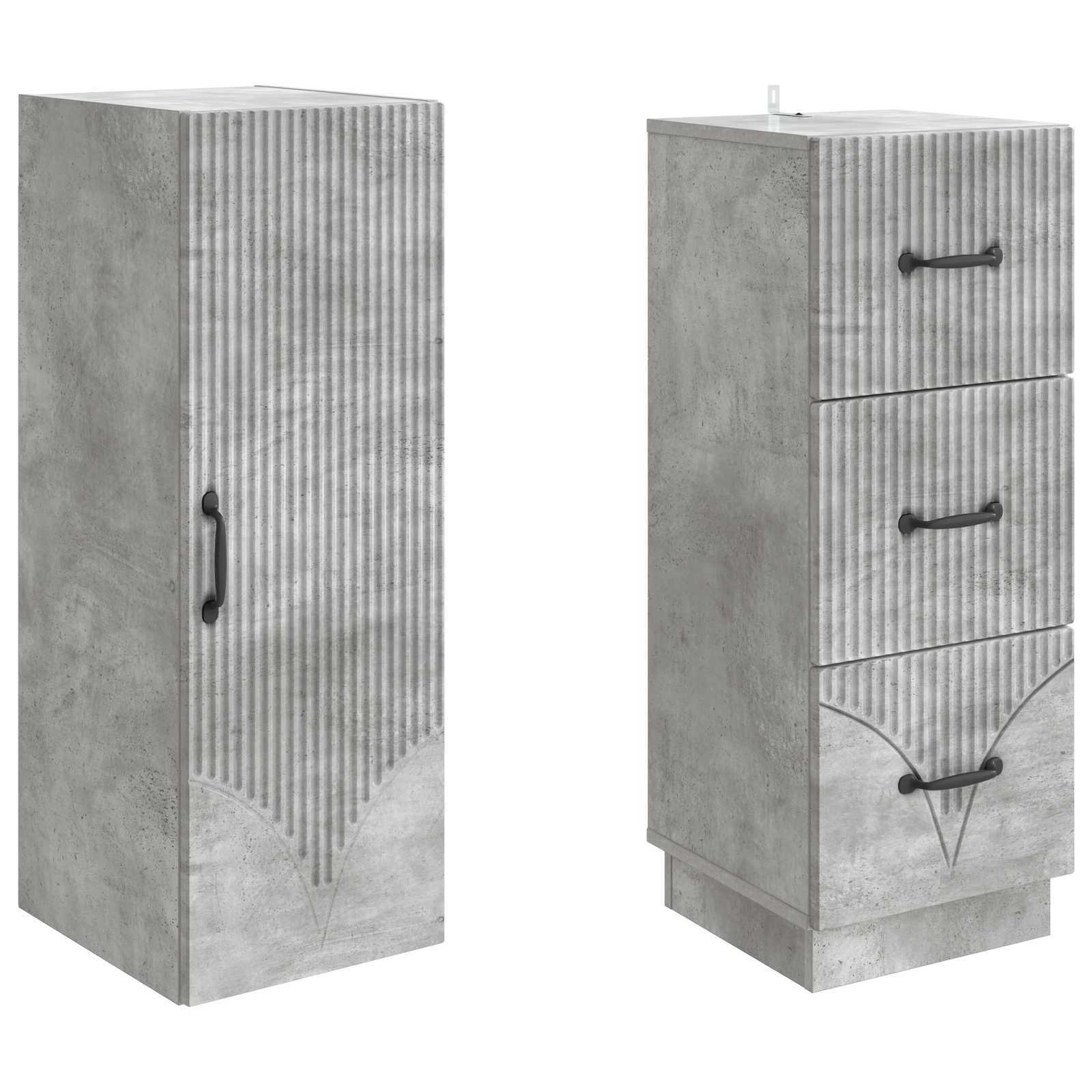 Σέτ Ντουλαπιών 2 pcs Γκρι Σκυροδέματος 33 x 34,5 x 87 εκ. - Pakobazaar