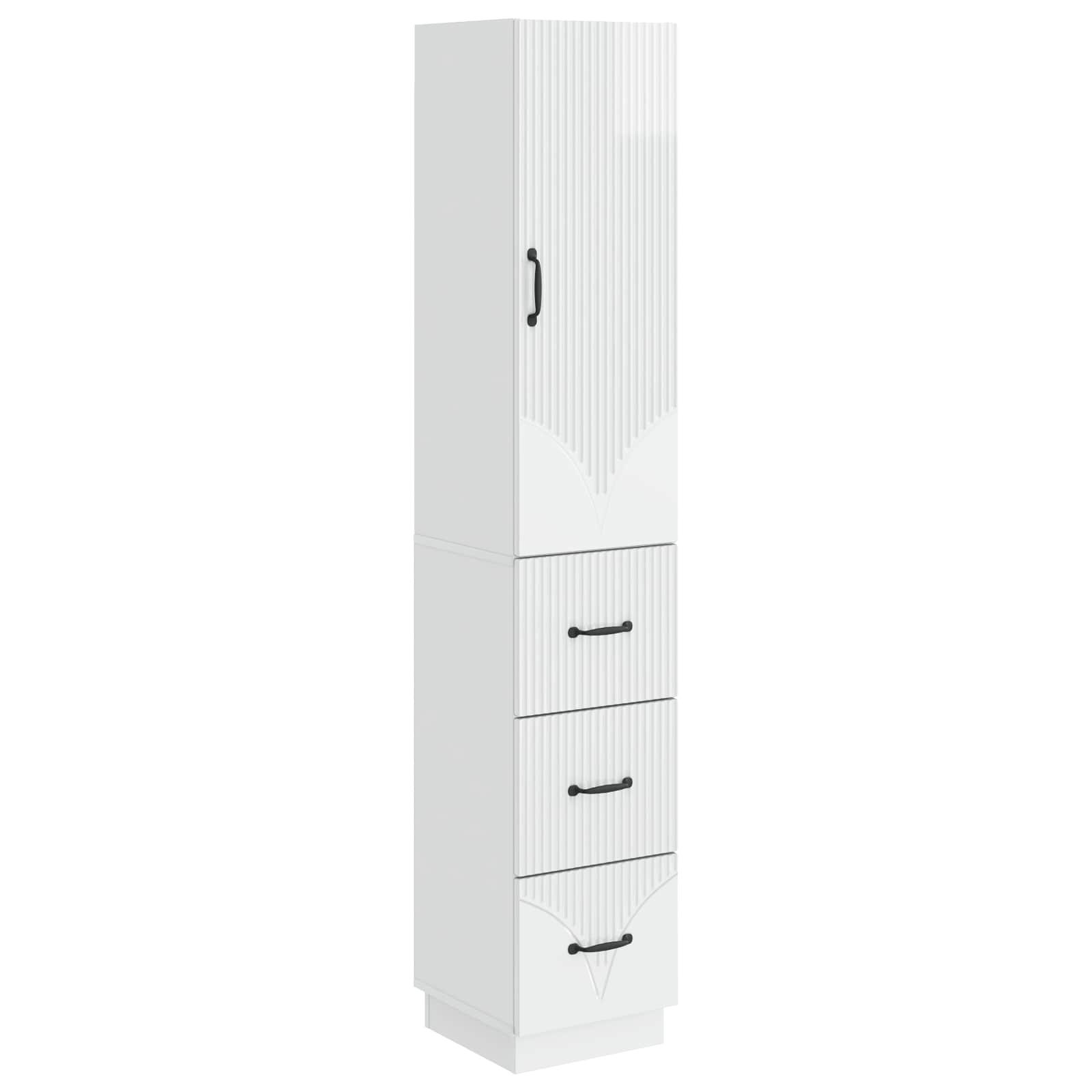 Σέτ Ντουλαπιών 2 pcs Γυαλιστερό Λευκό 33 x 34,5 x 87 εκ. - Pakobazaar