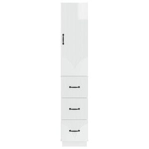 Σέτ Ντουλαπιών 2 pcs Γυαλιστερό Λευκό 33 x 34,5 x 87 εκ. - Pakobazaar