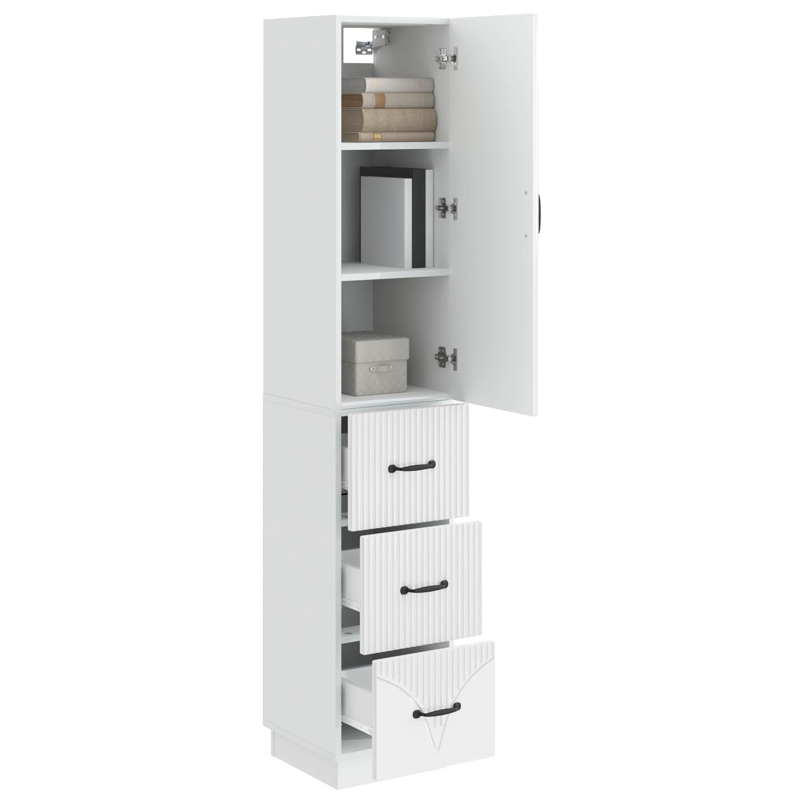 Σέτ Ντουλαπιών 2 pcs Γυαλιστερό Λευκό 33 x 34,5 x 87 εκ. - Pakobazaar
