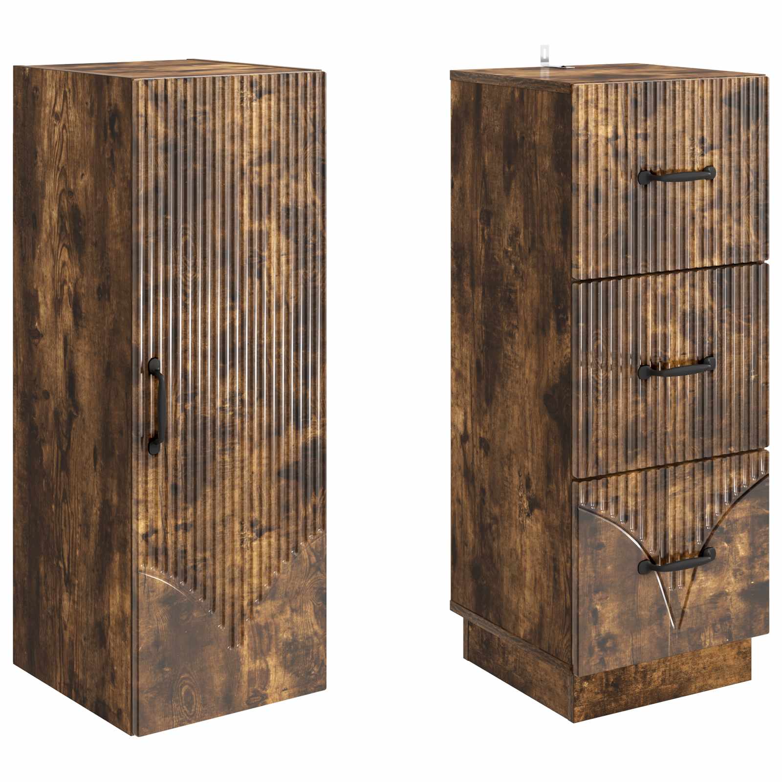 Σέτ Ντουλαπιών 2 pcs Καπνισμένο Ξύλο Δρυός 33 x 34,5 x 87 εκ. - Pakobazaar