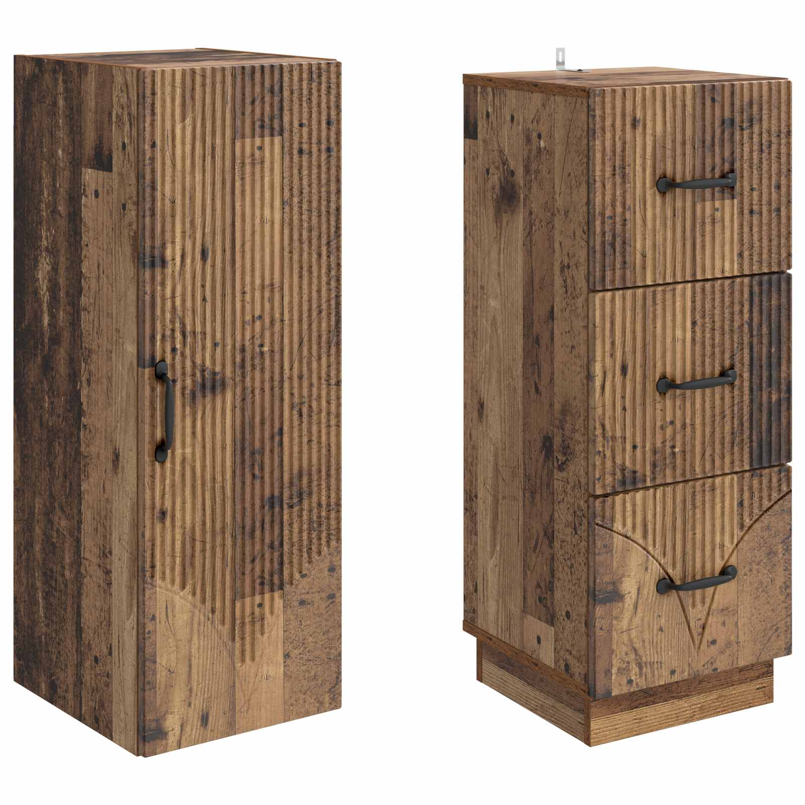 Σέτ Ντουλαπιών 2 pcs Παλαιωμένο ξύλο 33 x 34,5 x 87 εκ. - Pakobazaar