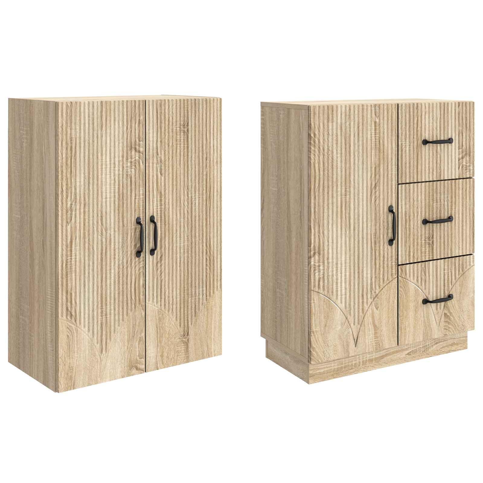 Σέτ Ντουλαπιών 2 pcs Sonoma Δρυς Επεξεργασμένο Ξύλο - Pakobazaar