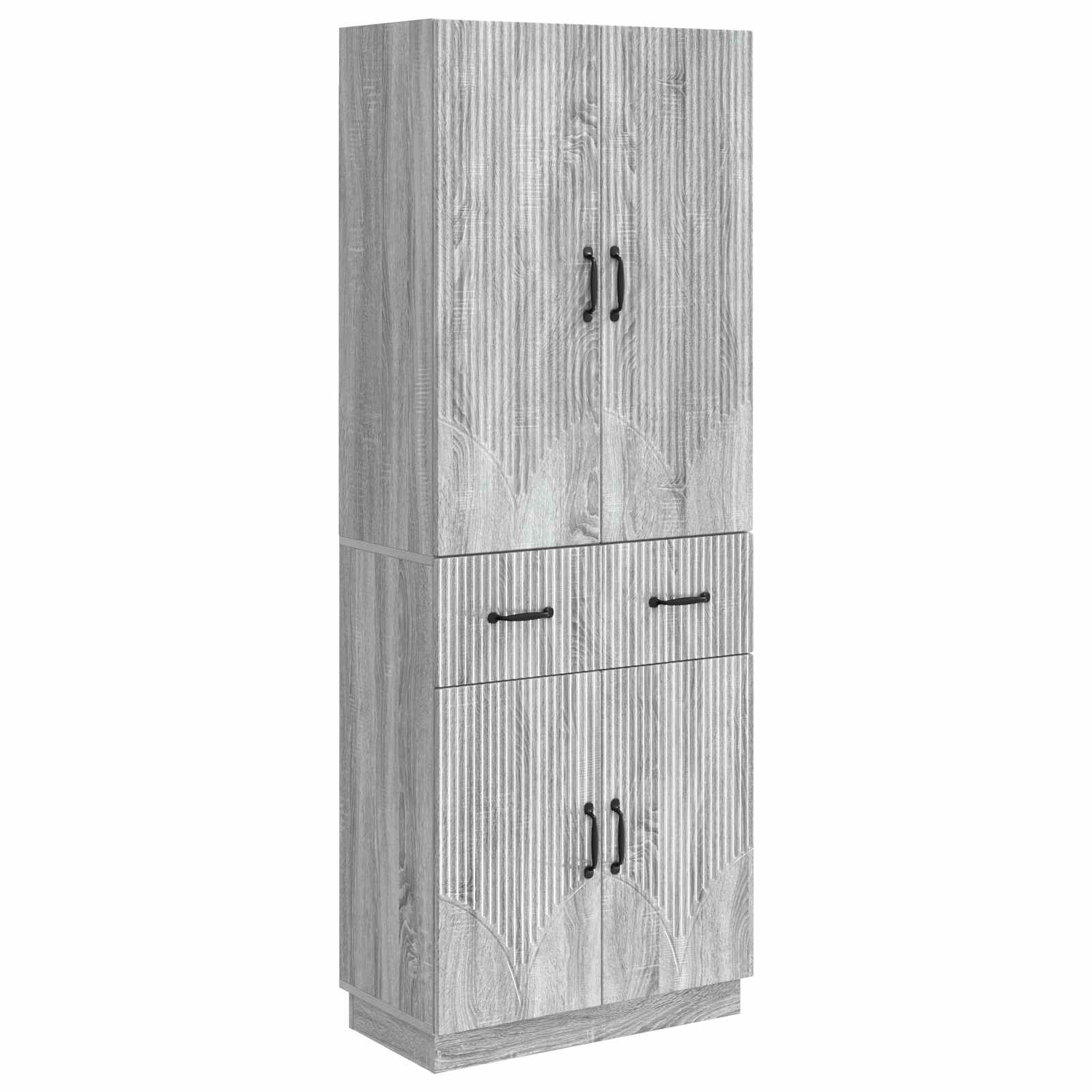 Σέτ Ντουλαπιών 2 pcs Γκρι Sonoma Επεξεργασμένο Ξύλο - Pakobazaar