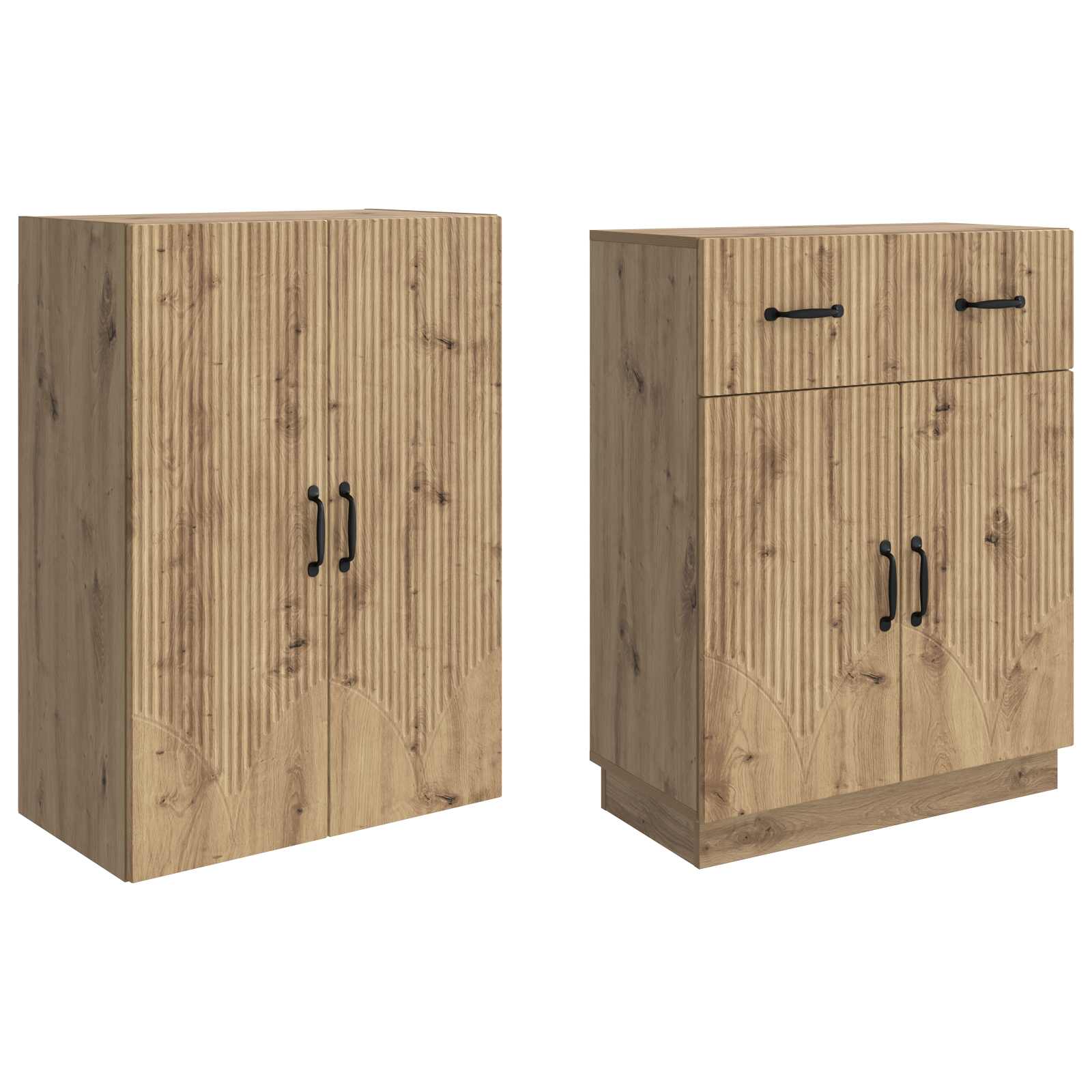 Σέτ Ντουλαπιών 2 pcs Artisan Δρυς Επεξεργασμένο Ξύλο - Pakobazaar