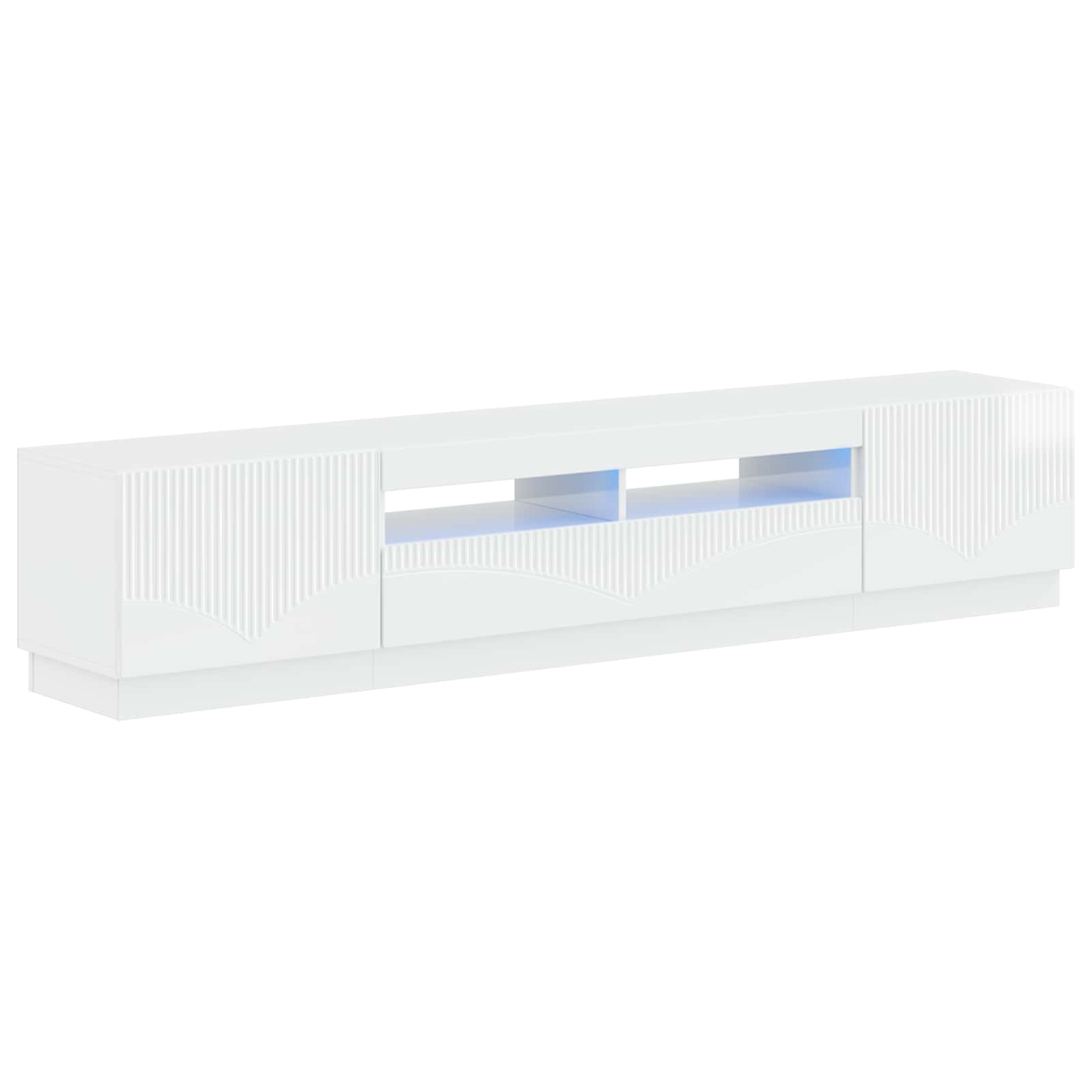 5 Τεμάχια LED Τηλεοπτικού Ντουλαπιού Γυαλιστερό Λευκό