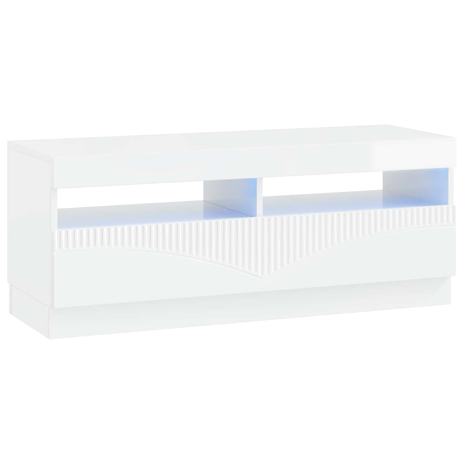 5 Τεμάχια LED Τηλεοπτικού Ντουλαπιού Γυαλιστερό Λευκό