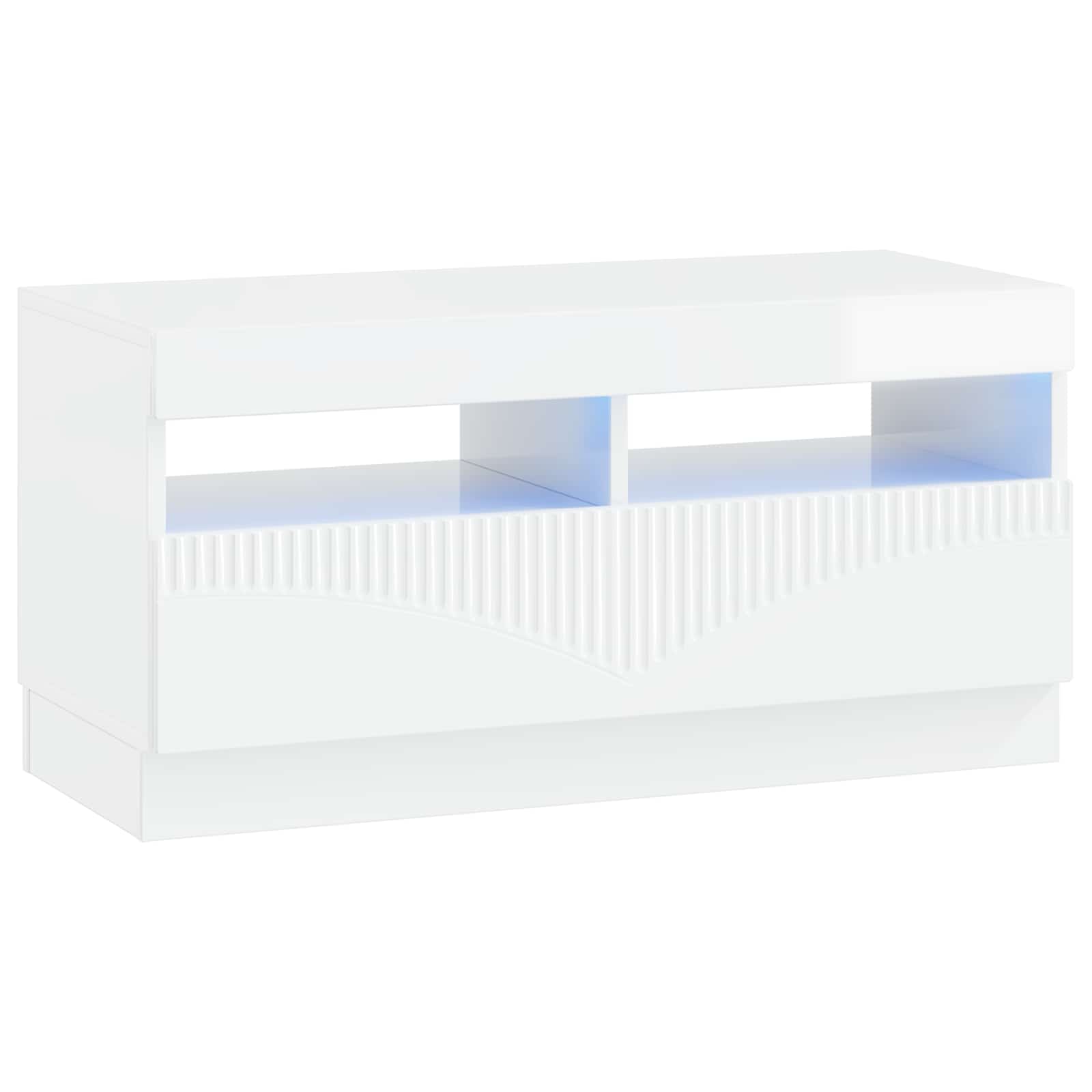 5 Τεμάχια LED Τηλεοπτικού Ντουλαπιού Γυαλιστερό Λευκό - Pakobazaar