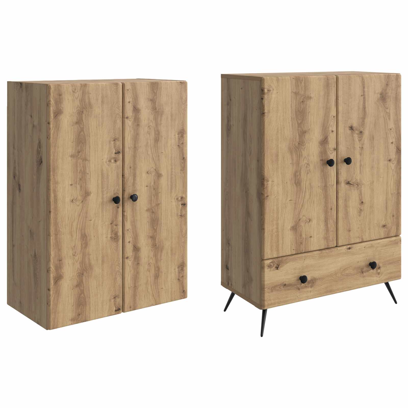 Σέτ Ντουλαπιών 2 pcs Artisan Δρυς Επεξεργασμένο Ξύλο - Pakobazaar