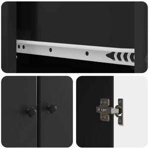 Σέτ Ντουλαπιών 2 pcs Μαύρο 66 x 34,5 x 90 εκ Επεξεργασμένο Ξύλο - Pakobazaar