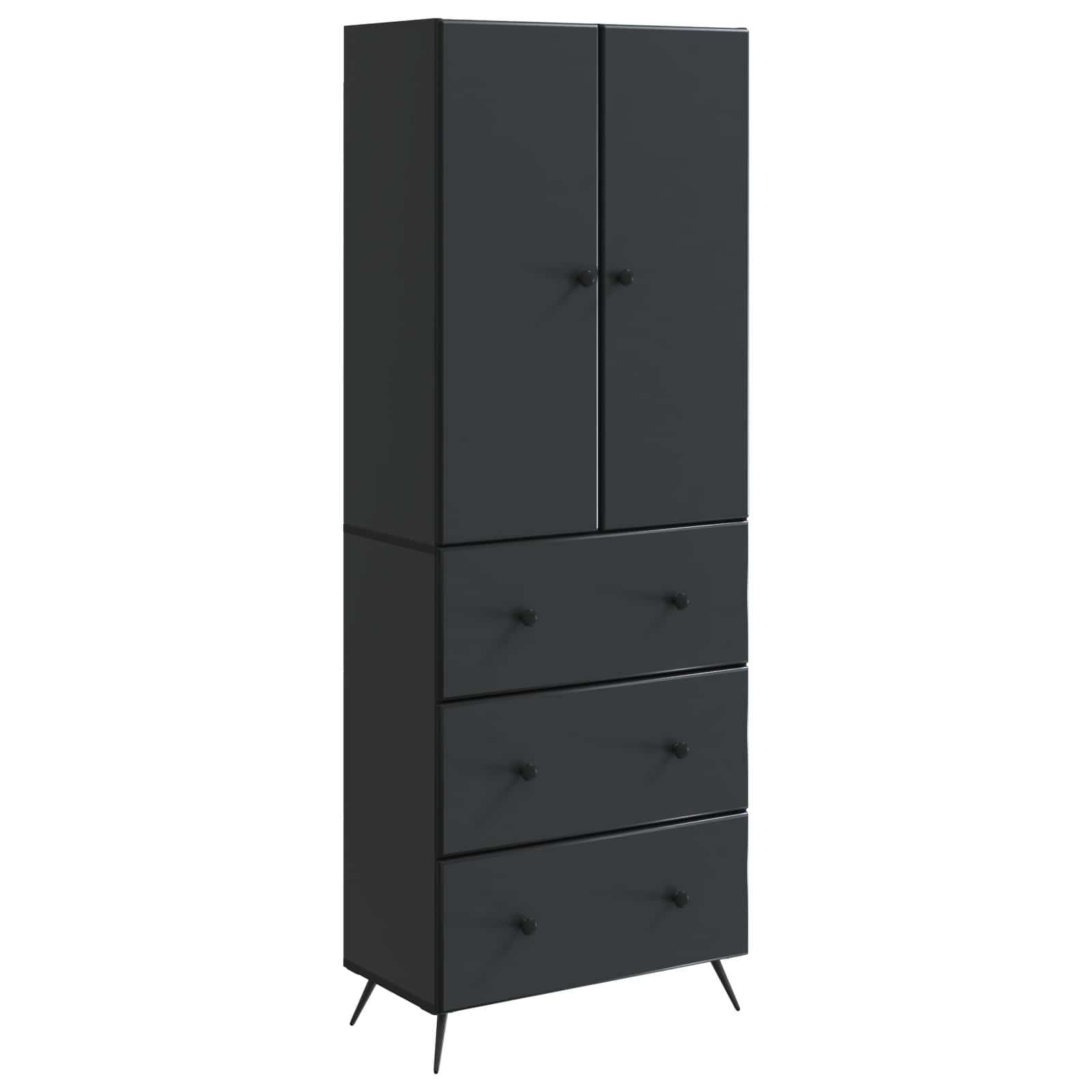 Σέτ Ντουλαπιών 2 pcs Μαύρο 66 x 34,5 x 90 εκ Επεξεργασμένο Ξύλο - Pakobazaar