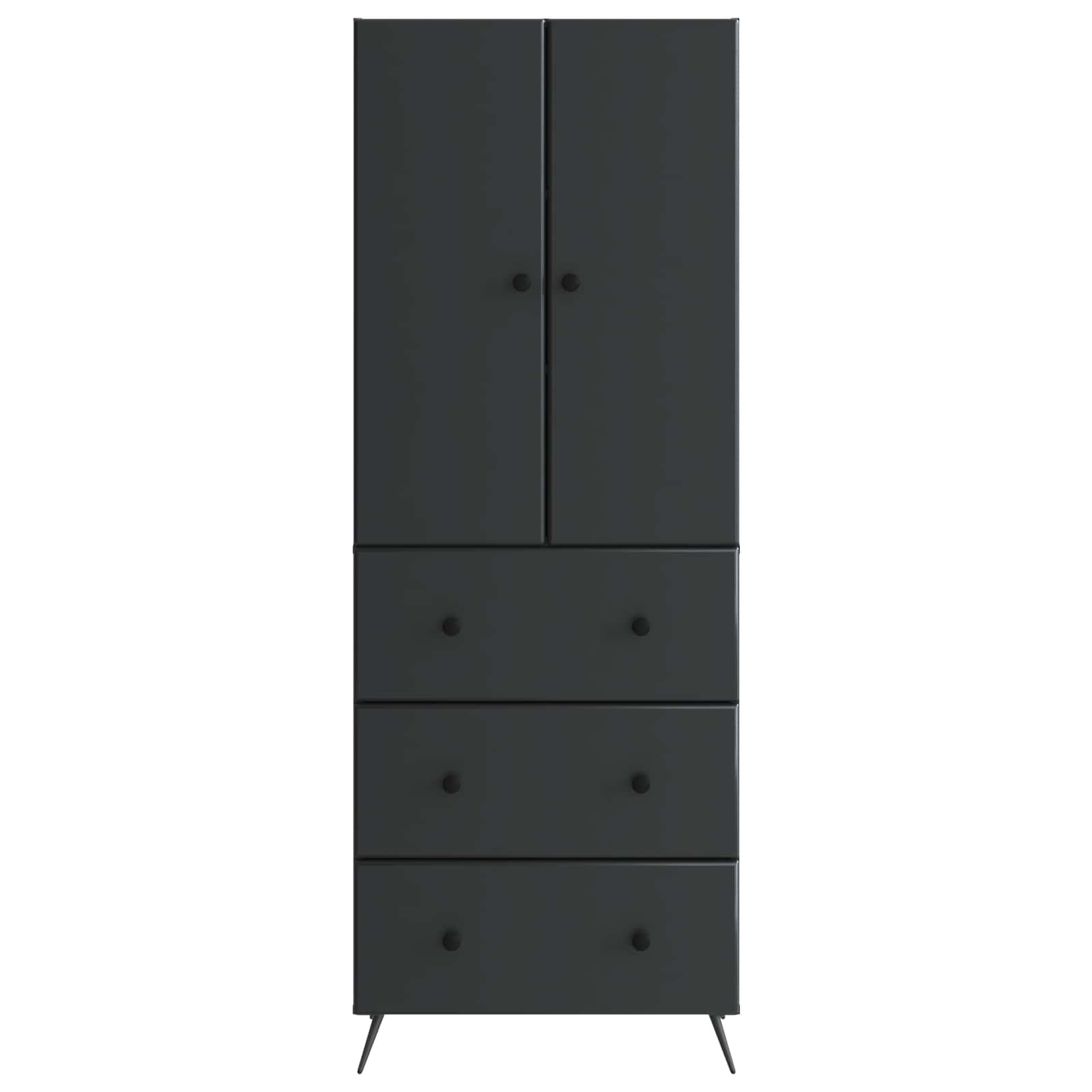 Σέτ Ντουλαπιών 2 pcs Μαύρο 66 x 34,5 x 90 εκ Επεξεργασμένο Ξύλο - Pakobazaar