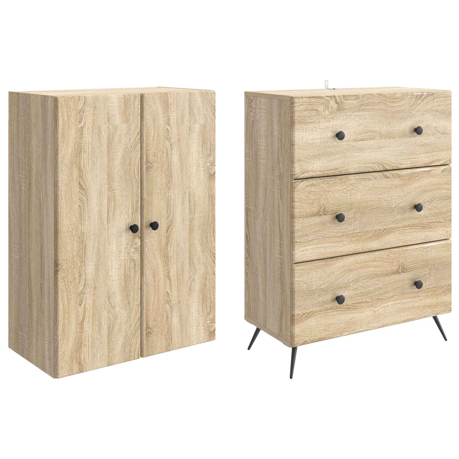 Σέτ Ντουλαπιών 2 pcs Sonoma Δρυς 66 x 34,5 x 90 εκ - Pakobazaar