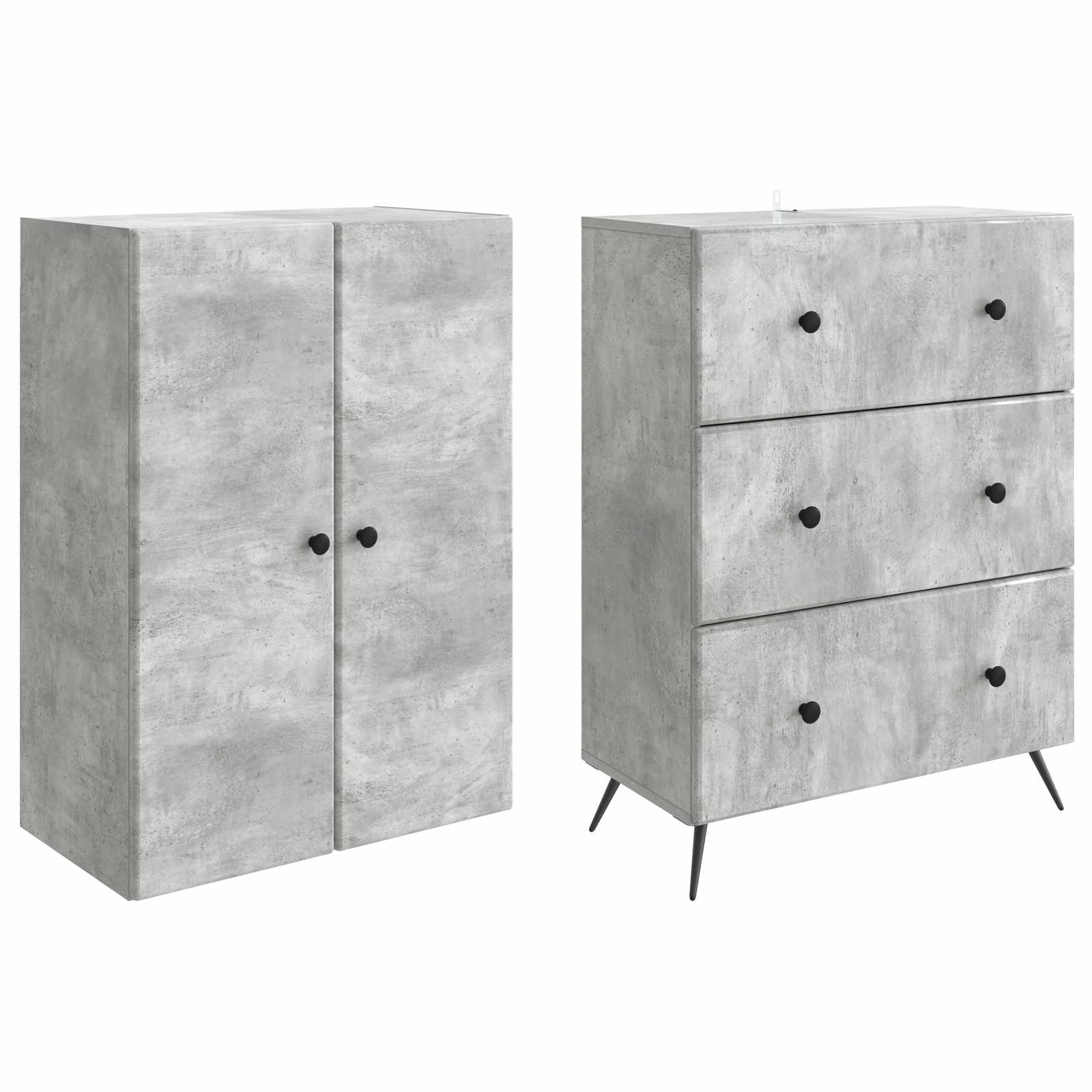 Σέτ Ντουλαπιών 2 pcs Γκρι Σκυροδέματος 66 x 34,5 x 90 εκ - Pakobazaar