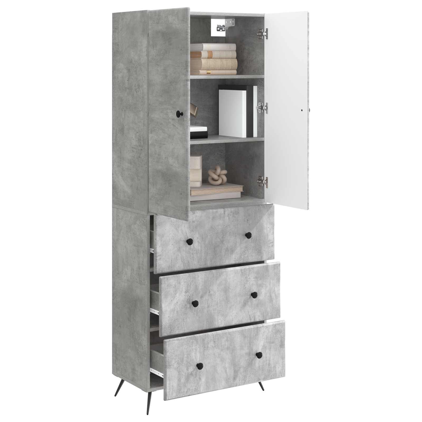 Σέτ Ντουλαπιών 2 pcs Γκρι Σκυροδέματος 66 x 34,5 x 90 εκ - Pakobazaar
