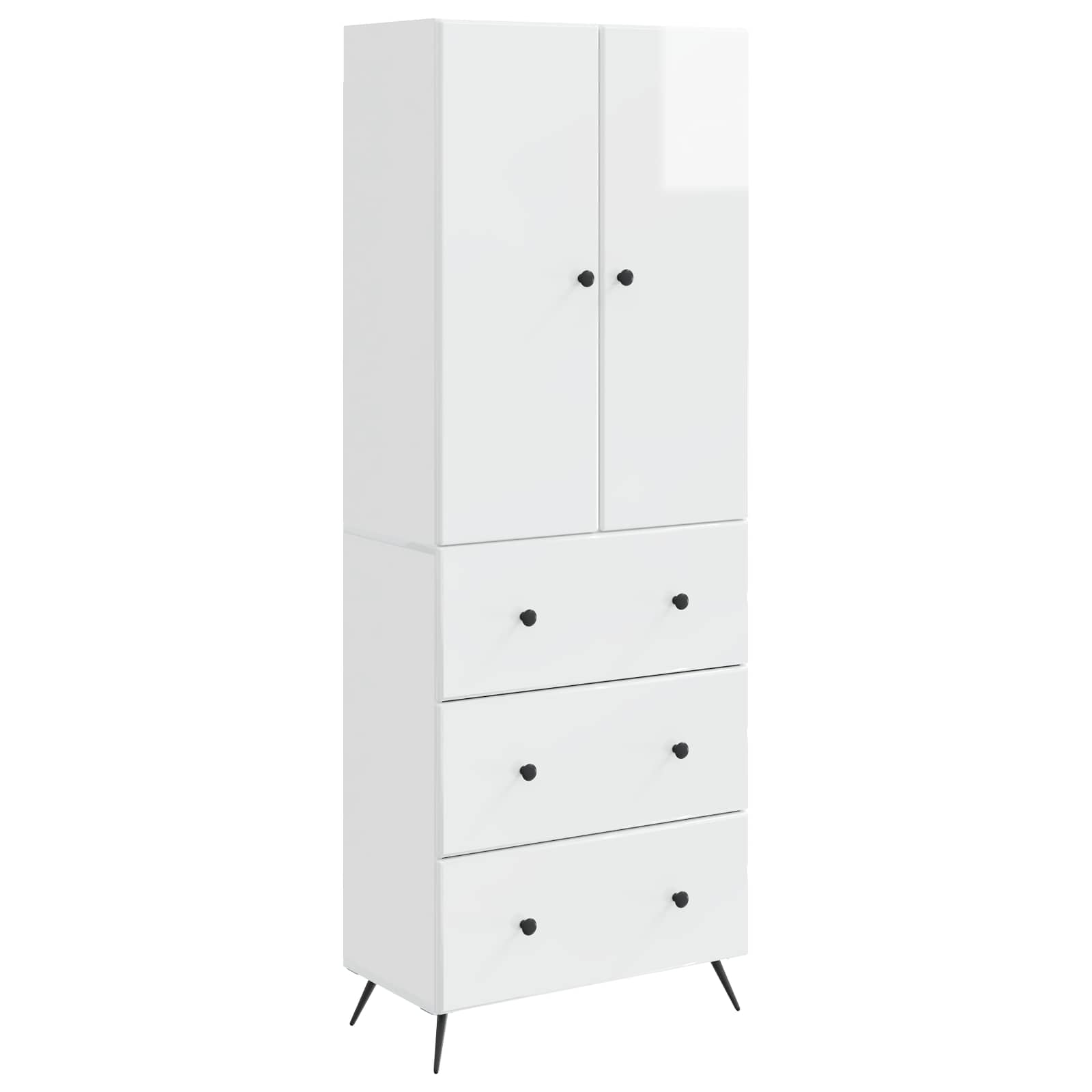 Σέτ Ντουλαπιών 2 pcs Γυαλιστερό Λευκό 66 x 34,5 x 90 εκ - Pakobazaar