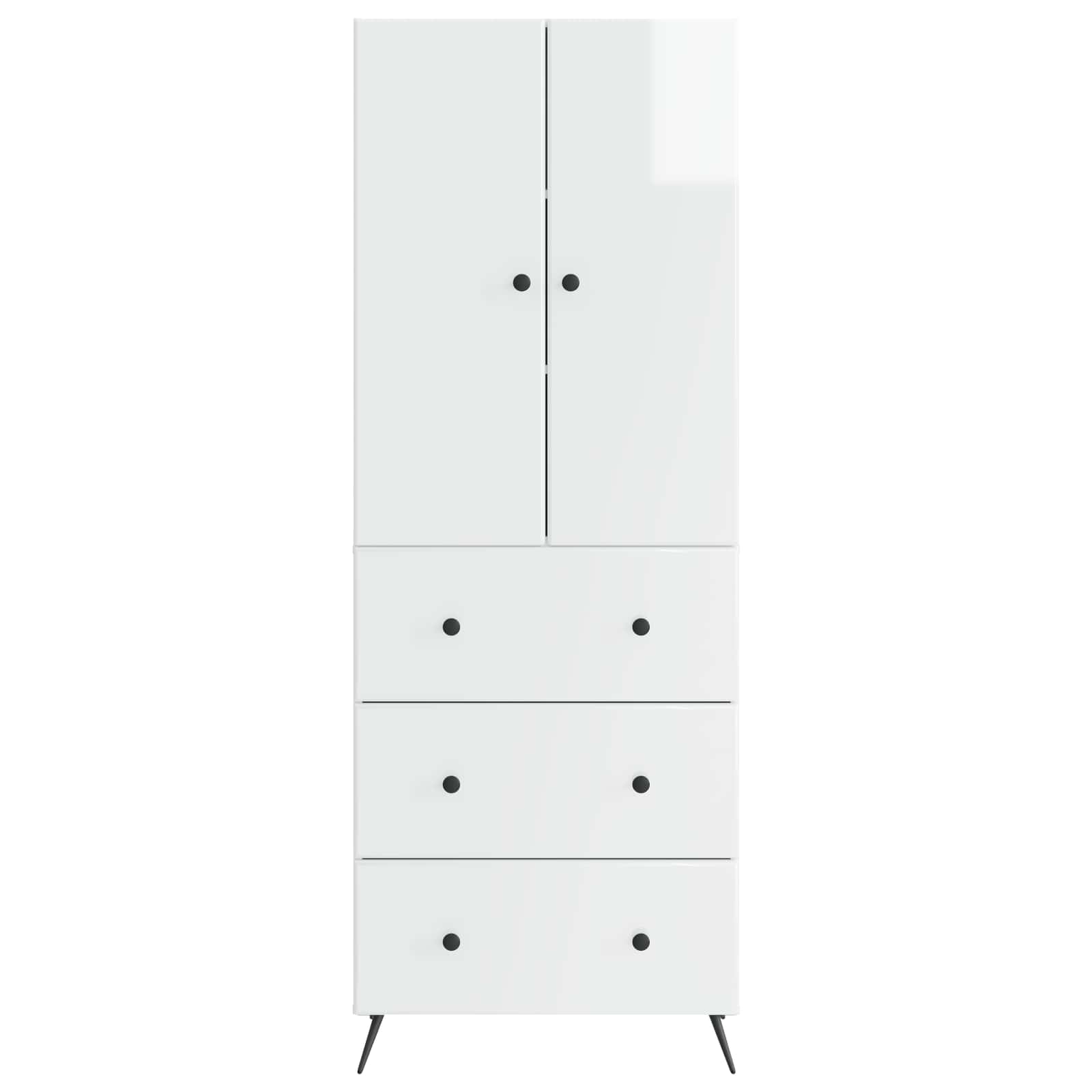Σέτ Ντουλαπιών 2 pcs Γυαλιστερό Λευκό 66 x 34,5 x 90 εκ - Pakobazaar