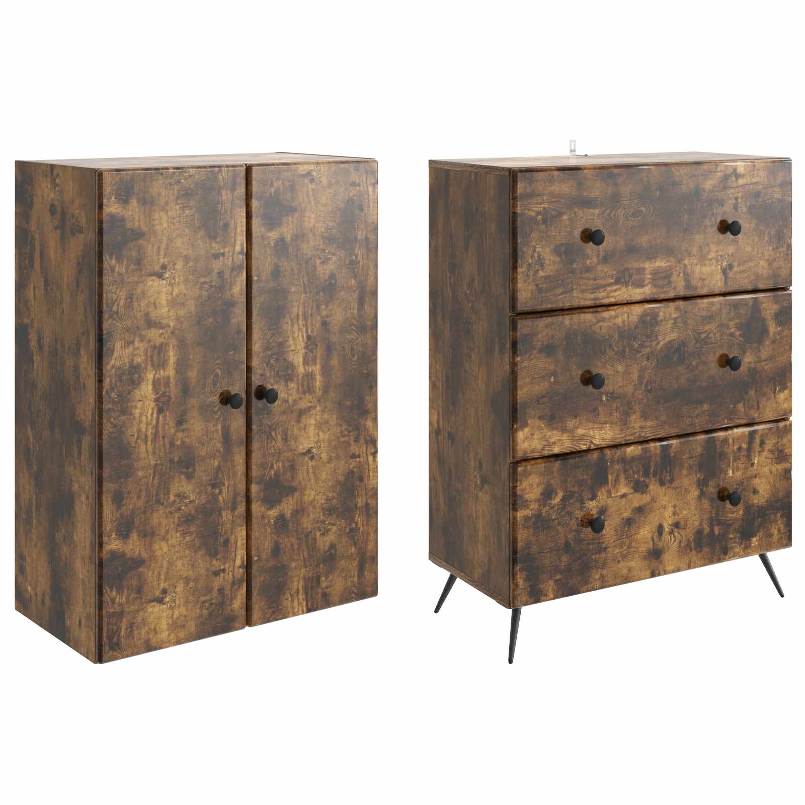 Σέτ Ντουλαπιών 2 pcs Καπνισμένο Ξύλο Δρυός 66 x 34,5 x 90 εκ - Pakobazaar