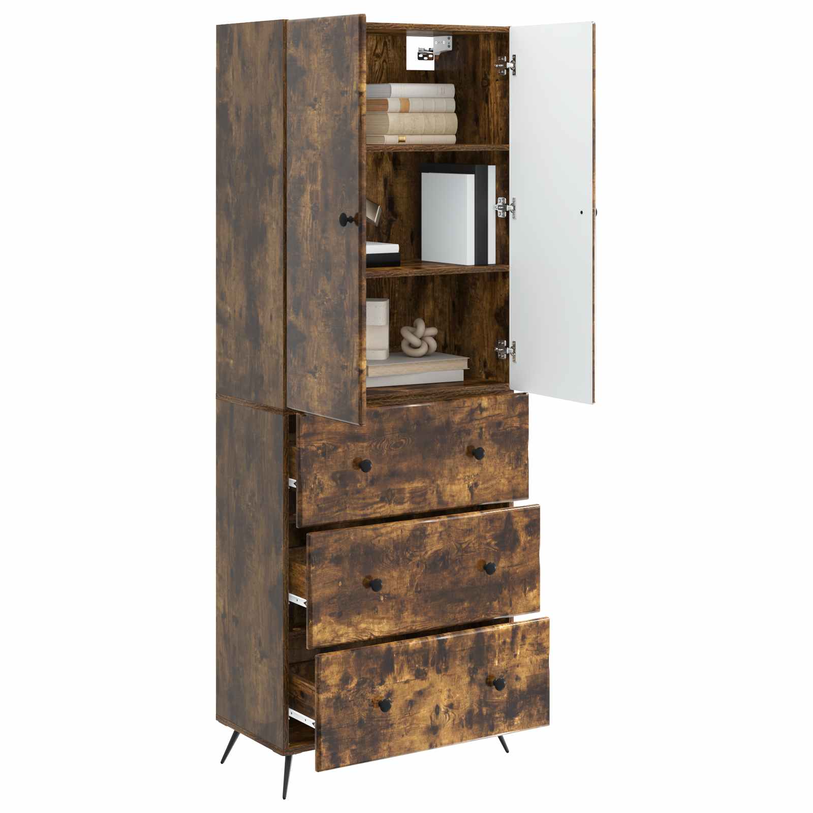 Σέτ Ντουλαπιών 2 pcs Καπνισμένο Ξύλο Δρυός 66 x 34,5 x 90 εκ - Pakobazaar