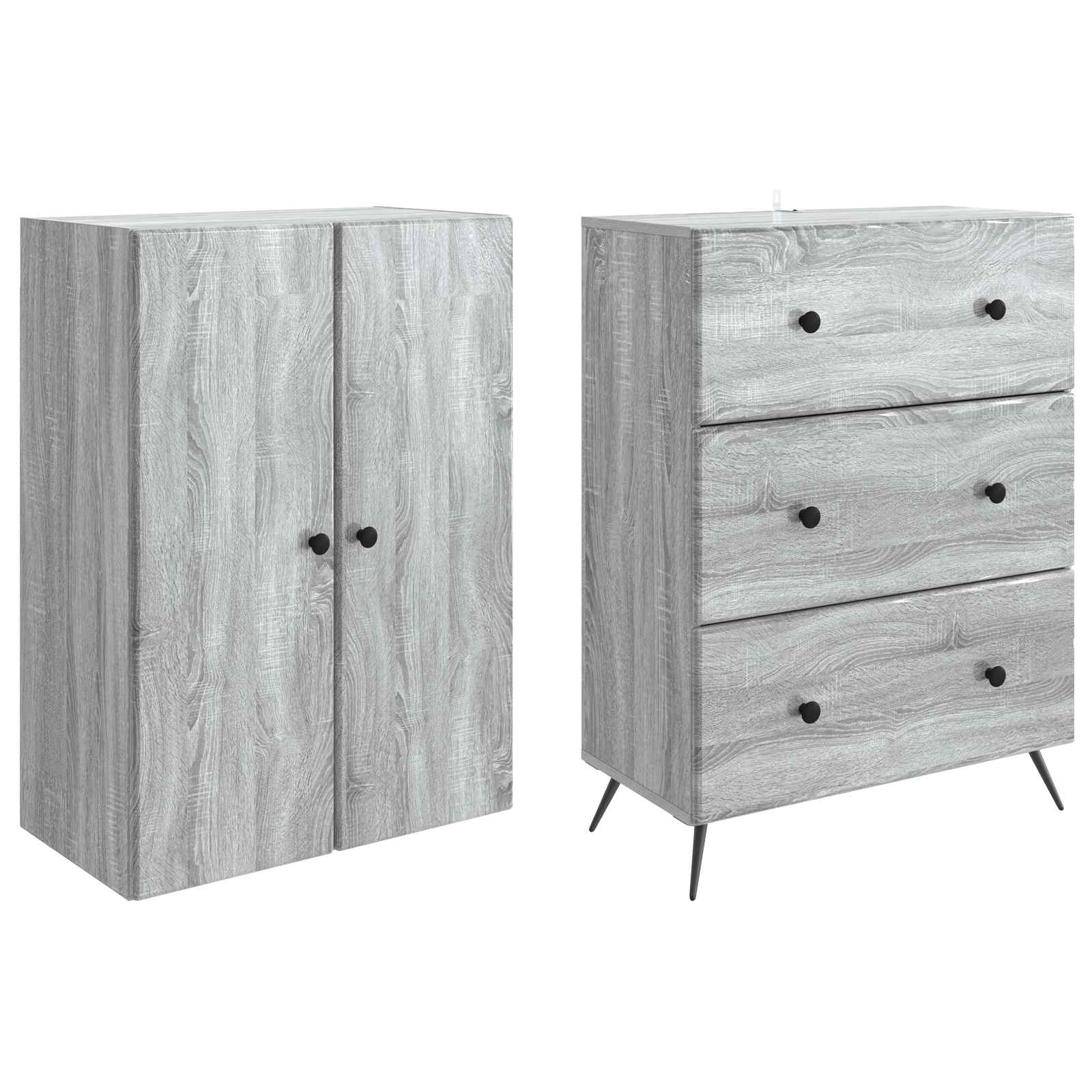Σέτ Ντουλαπιών 2 pcs Γκρι Sonoma 66 x 34,5 x 90 εκ - Pakobazaar