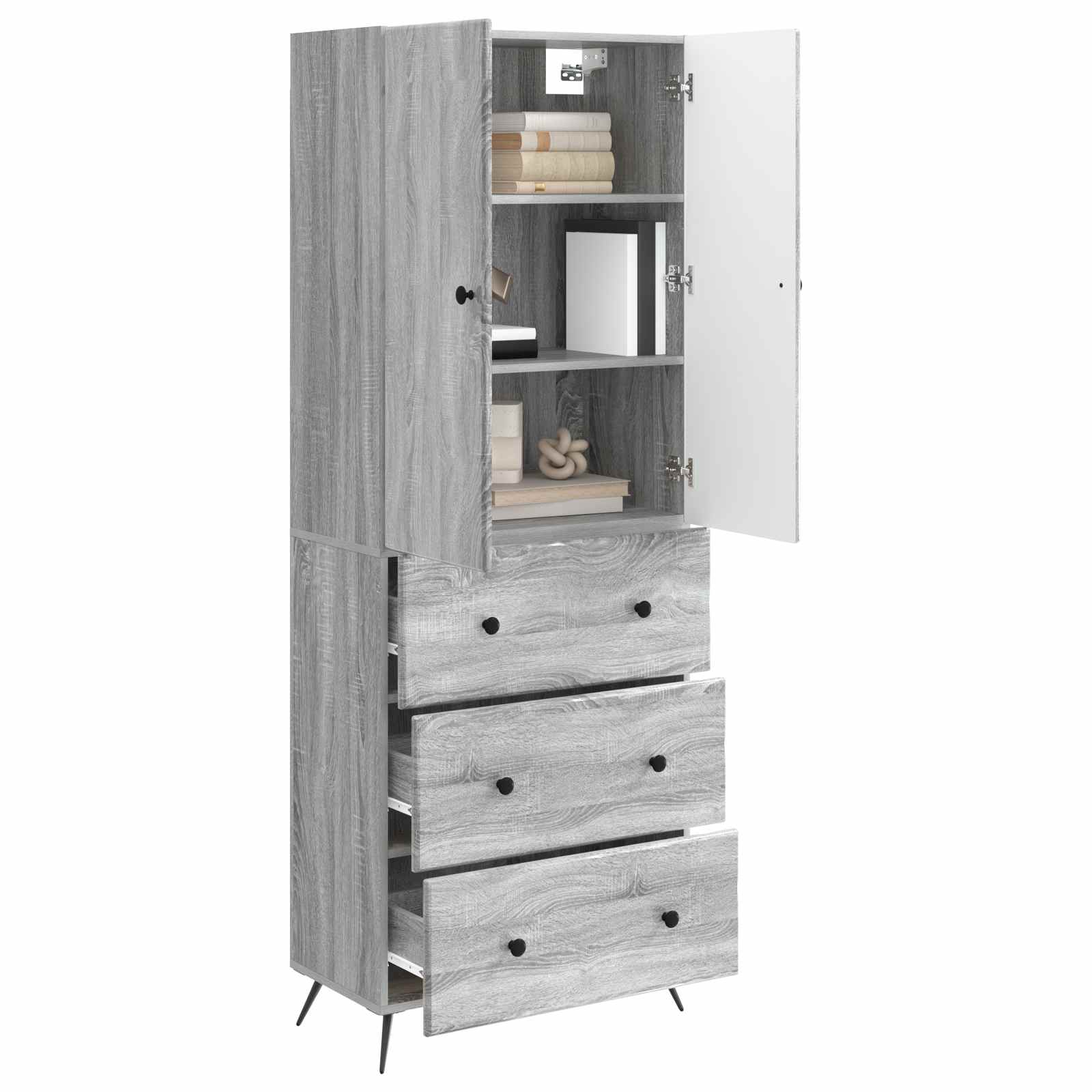 Σέτ Ντουλαπιών 2 pcs Γκρι Sonoma 66 x 34,5 x 90 εκ - Pakobazaar