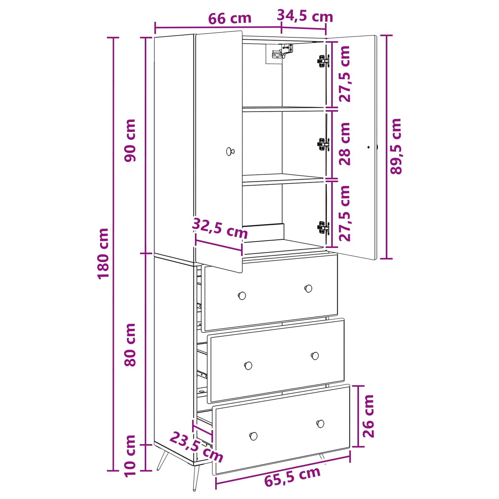 Σέτ Ντουλαπιών 2 pcs Γκρι Sonoma 66 x 34,5 x 90 εκ - Pakobazaar