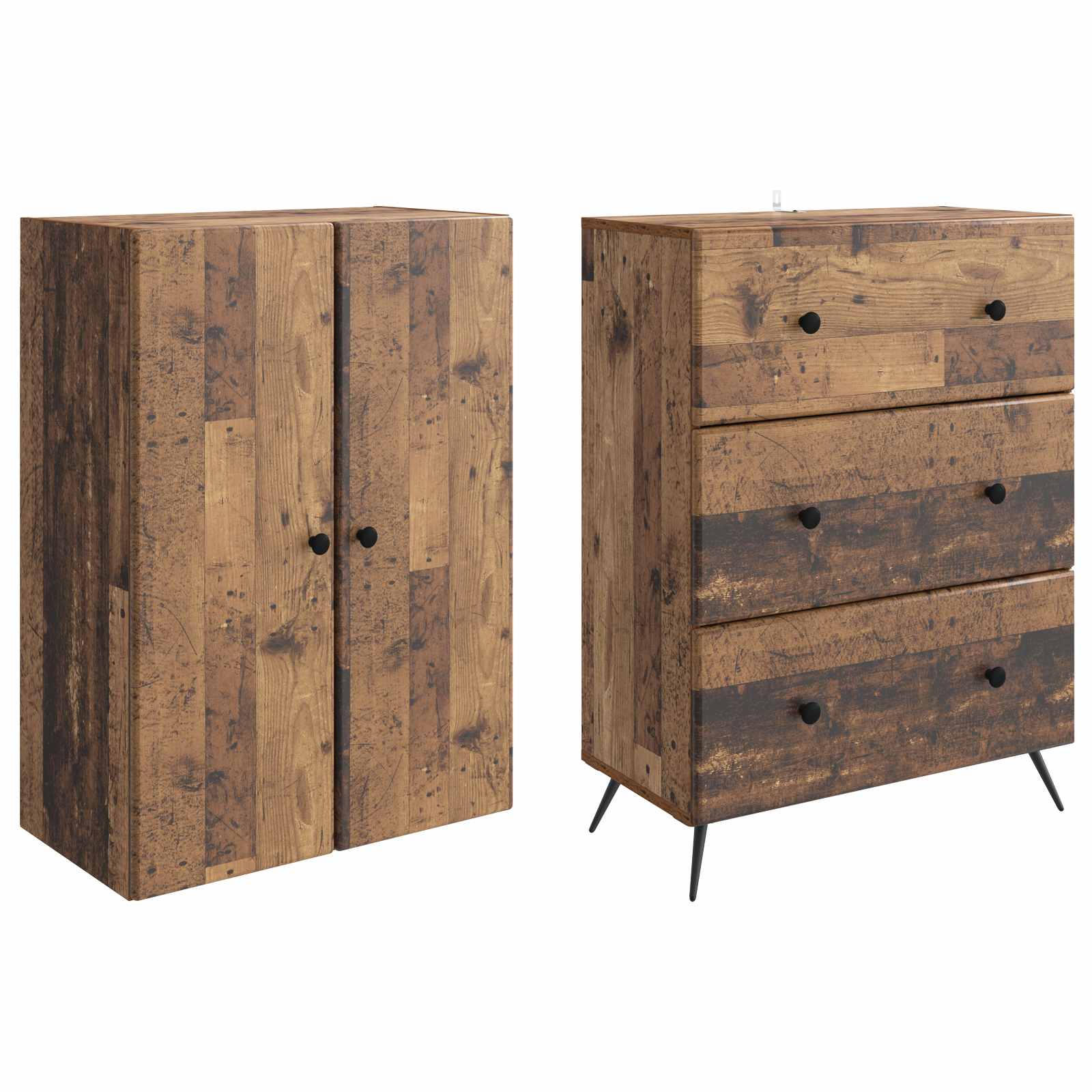 Σέτ Ντουλαπιών 2 pcs Παλαιωμένο ξύλο 66 x 34,5 x 90 εκ - Pakobazaar