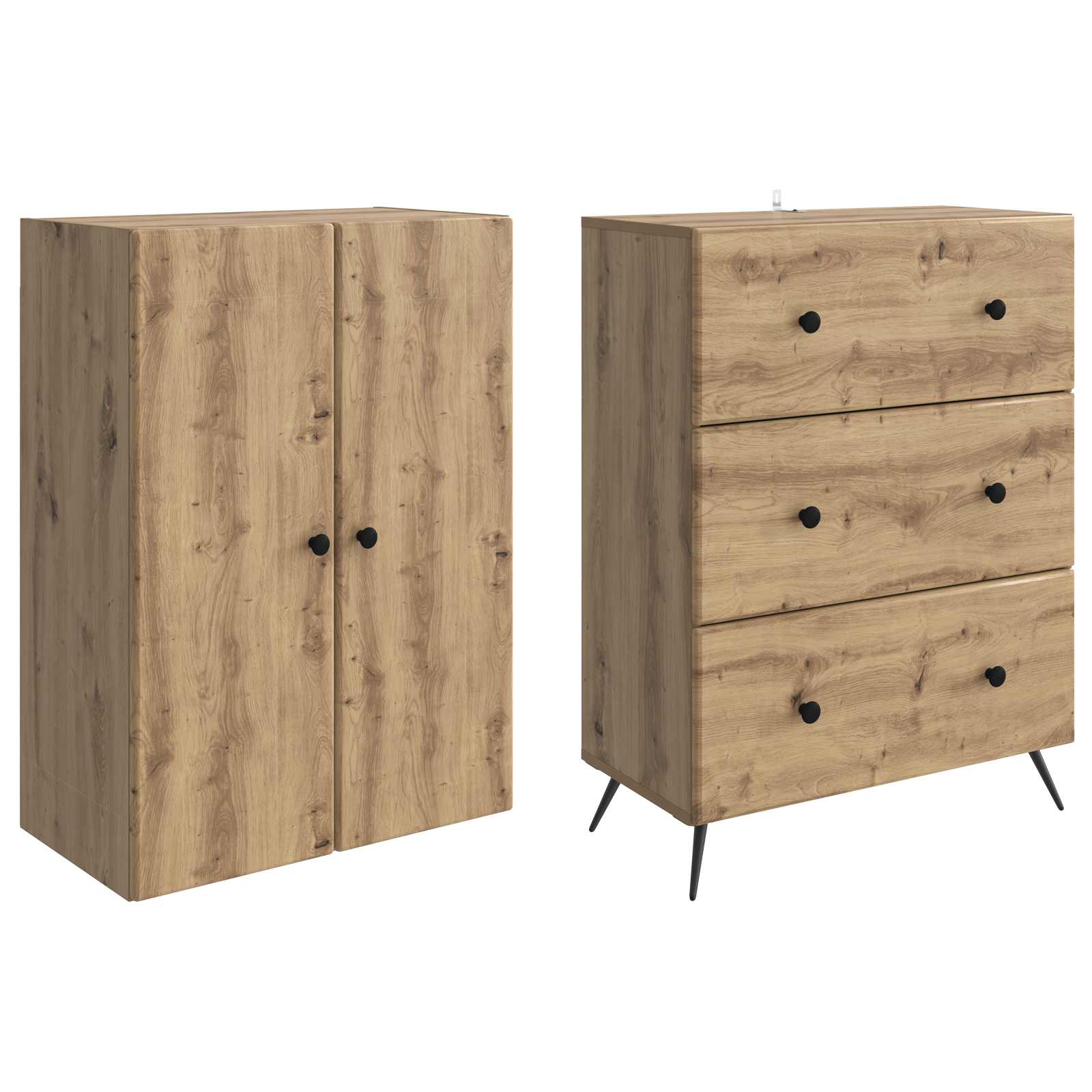 Σέτ Ντουλαπιών 2 pcs Artisan Δρυς 66 x 34,5 x 90 εκ - Pakobazaar