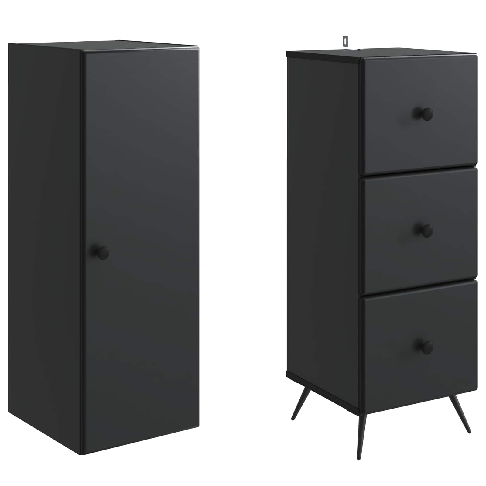 Σέτ Ντουλαπιών 2 pcs Μαύρο 34,5 x 34,5 x 90 εκ. - Pakobazaar