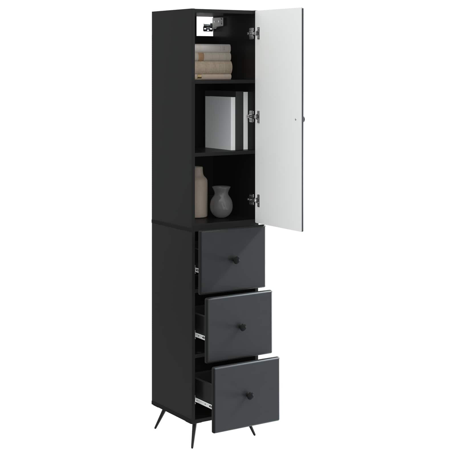 Σέτ Ντουλαπιών 2 pcs Μαύρο 34,5 x 34,5 x 90 εκ. - Pakobazaar