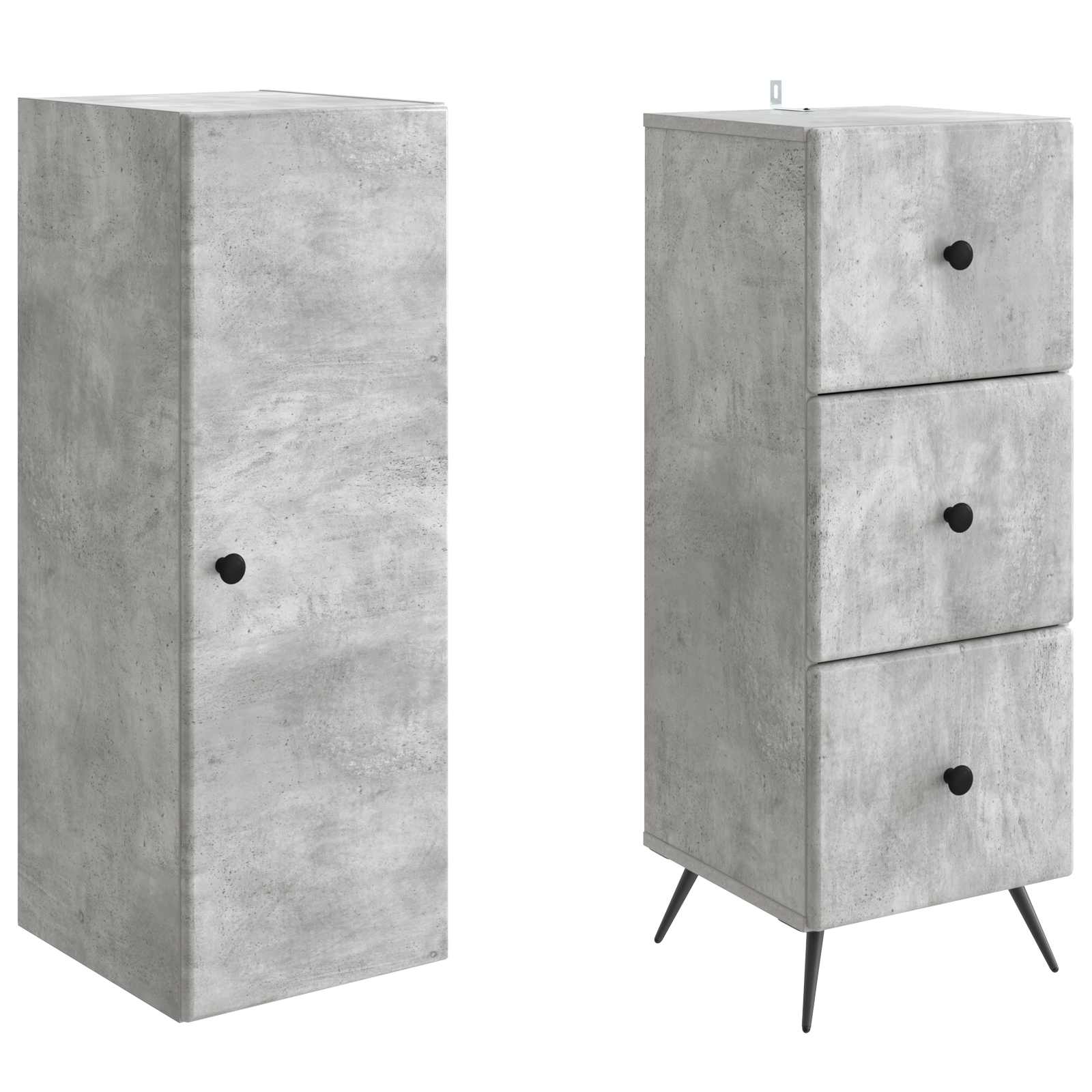 Σέτ Ντουλαπιών 2 pcs Γκρι Σκυροδέματος 34,5 x 34,5 x 90 εκ. - Pakobazaar
