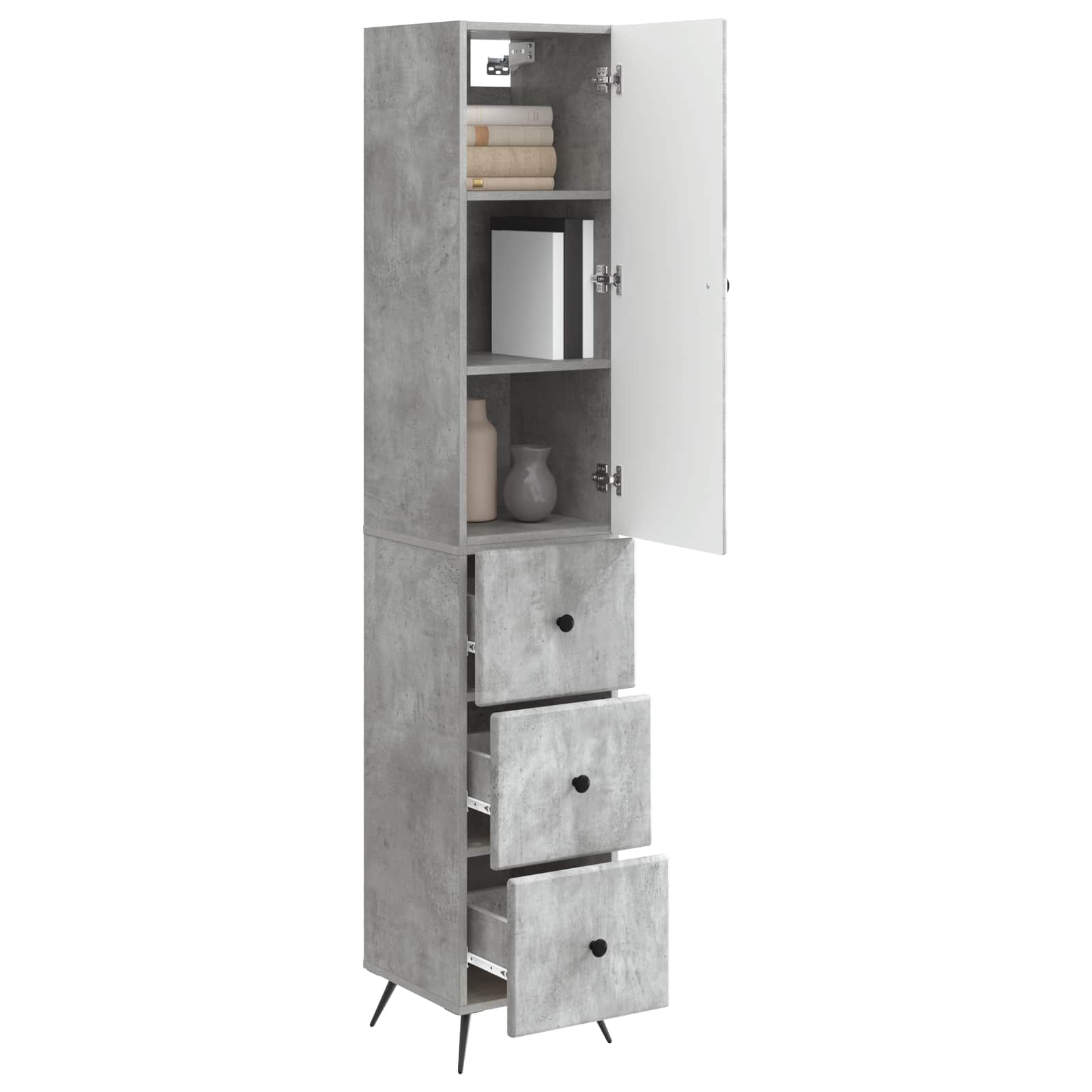 Σέτ Ντουλαπιών 2 pcs Γκρι Σκυροδέματος 34,5 x 34,5 x 90 εκ. - Pakobazaar