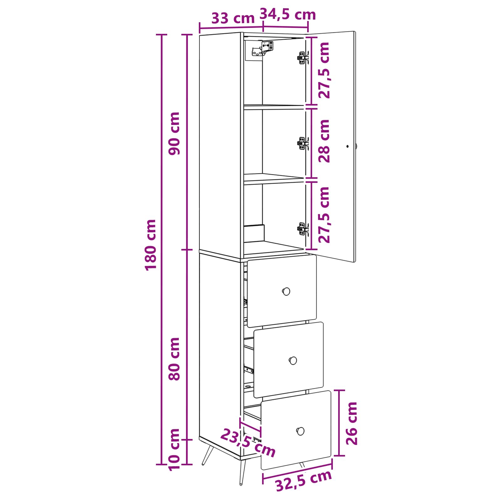 Σέτ Ντουλαπιών 2 pcs Γκρι Σκυροδέματος 34,5 x 34,5 x 90 εκ. - Pakobazaar