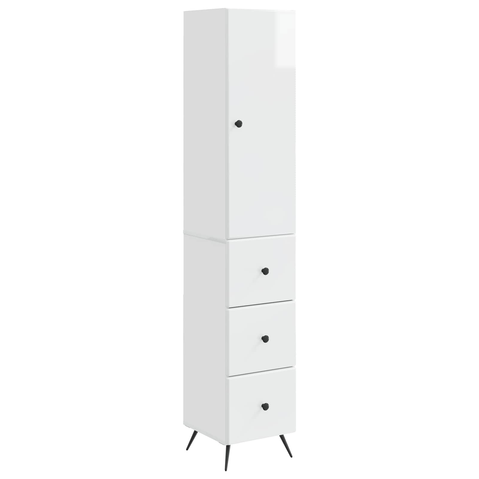 Σέτ Ντουλαπιών 2 pcs Γυαλιστερό Λευκό 34,5 x 34,5 x 90 εκ. - Pakobazaar