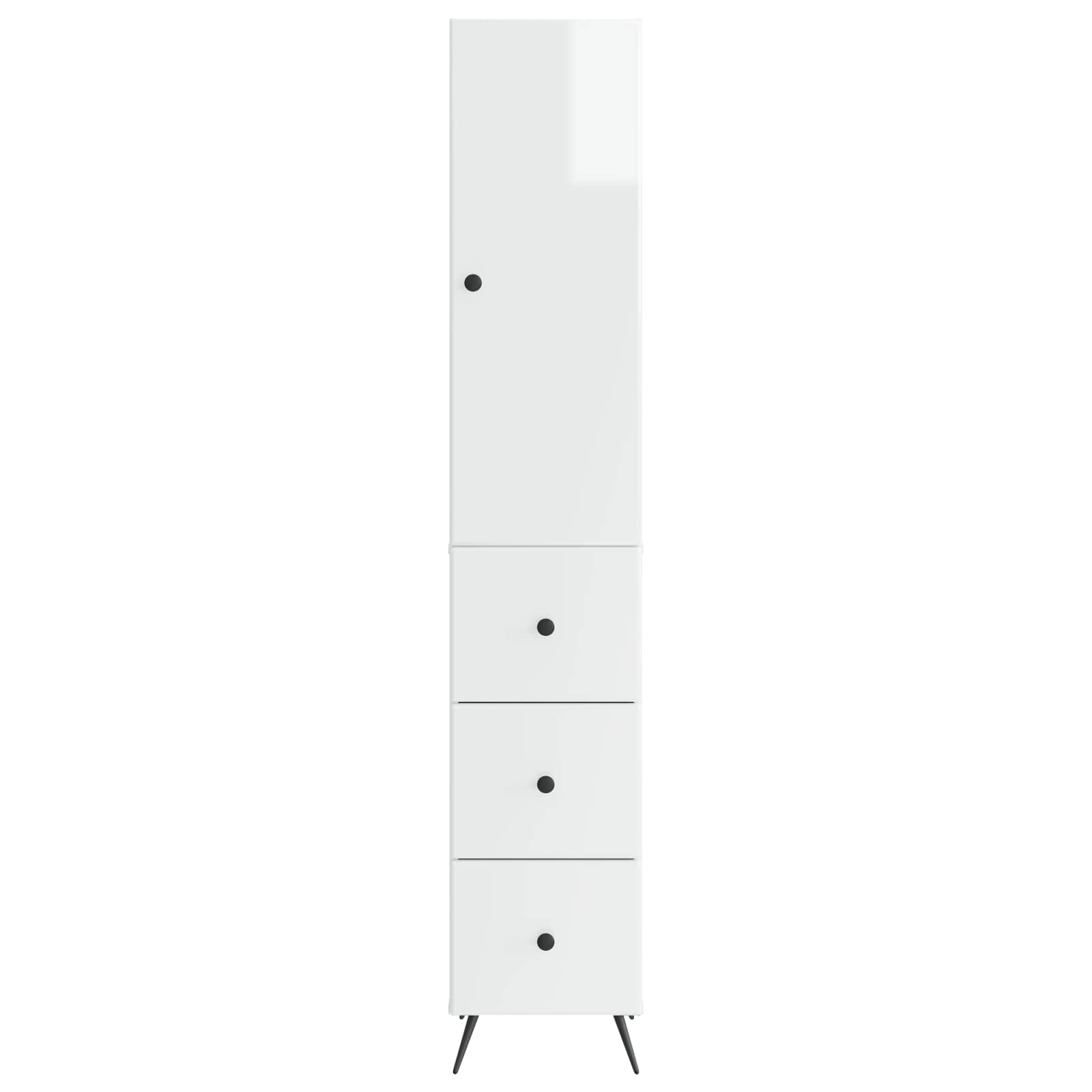 Σέτ Ντουλαπιών 2 pcs Γυαλιστερό Λευκό 34,5 x 34,5 x 90 εκ. - Pakobazaar