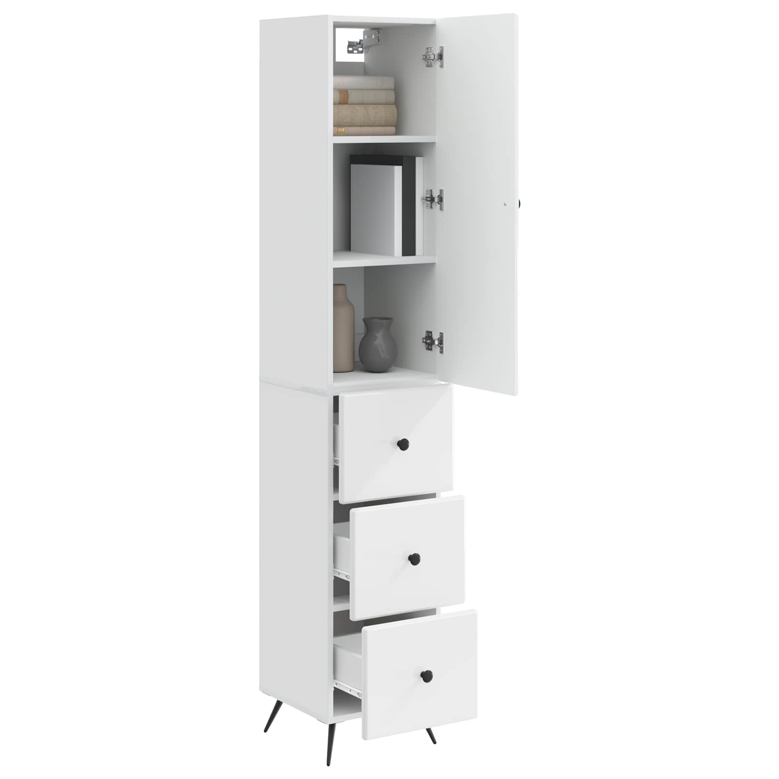 Σέτ Ντουλαπιών 2 pcs Γυαλιστερό Λευκό 34,5 x 34,5 x 90 εκ. - Pakobazaar