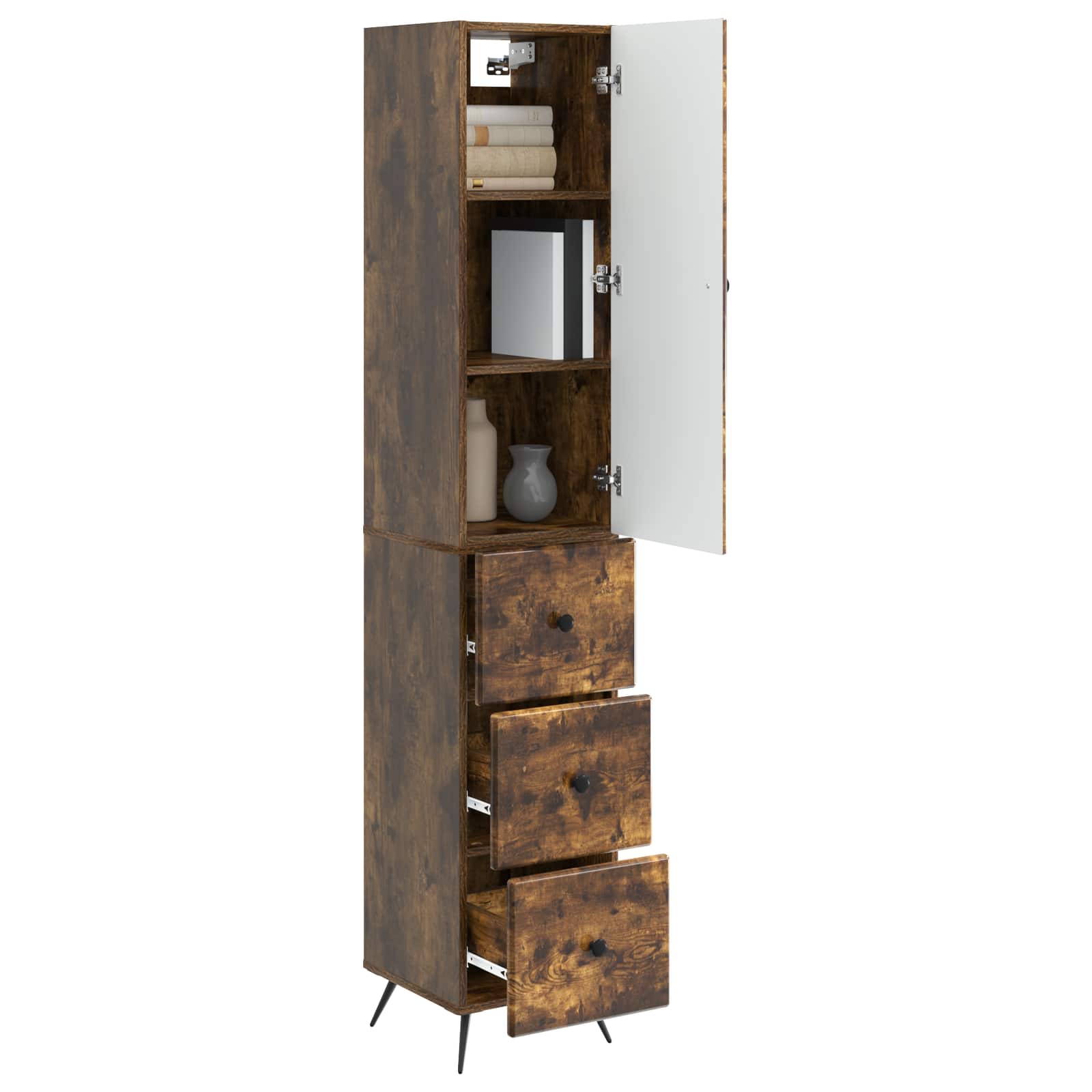 Σέτ Ντουλαπιών 2 pcs Καπνισμένο Ξύλο Δρυός 34,5 x 34,5 x 90 εκ. - Pakobazaar