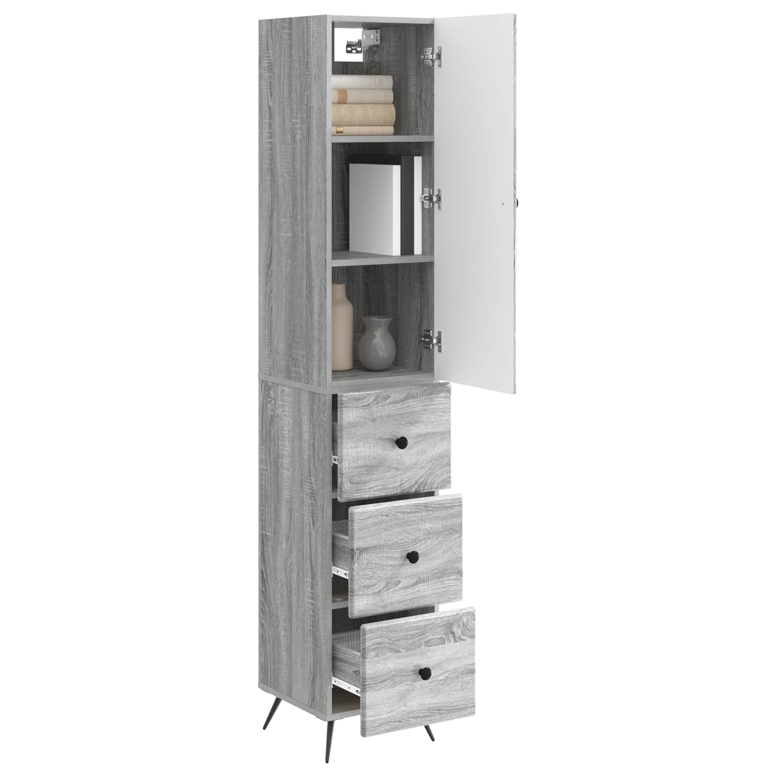 Σέτ Ντουλαπιών 2 pcs Γκρι Sonoma 34,5 x 34,5 x 90 εκ. - Pakobazaar