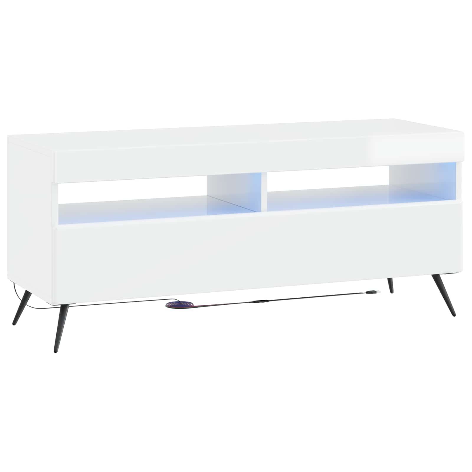 5 Τεμάχια LED Τηλεοπτικού Ντουλαπιού Γυαλιστερό Λευκό - Pakobazaar