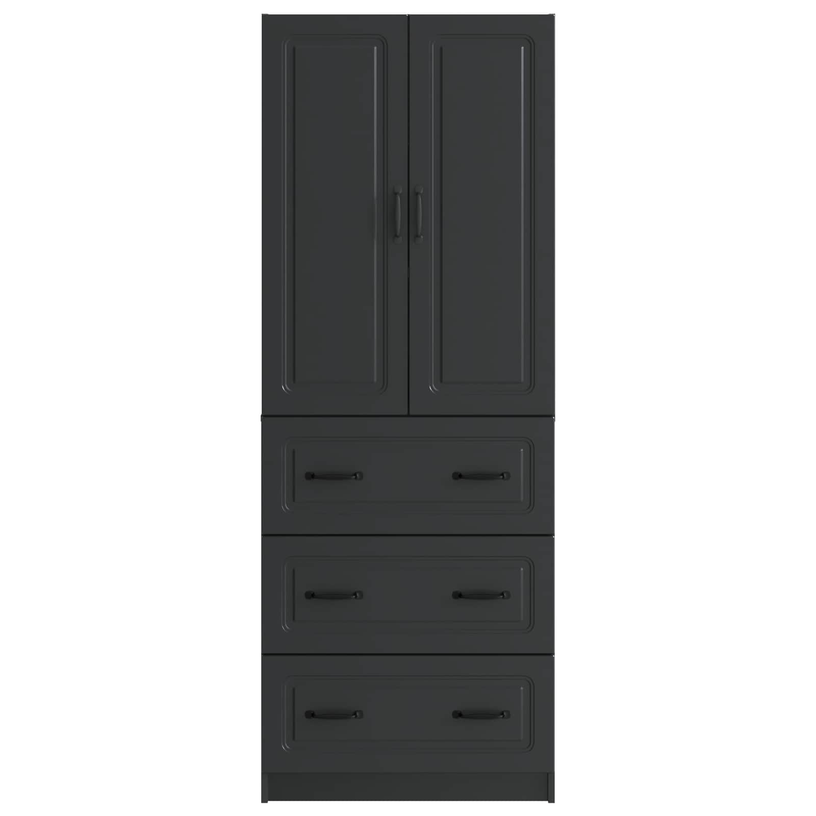 Σέτ Ντουλαπιών 2 pcs Μαύρο 66 x 34,5 x 87 εκ. - Pakobazaar