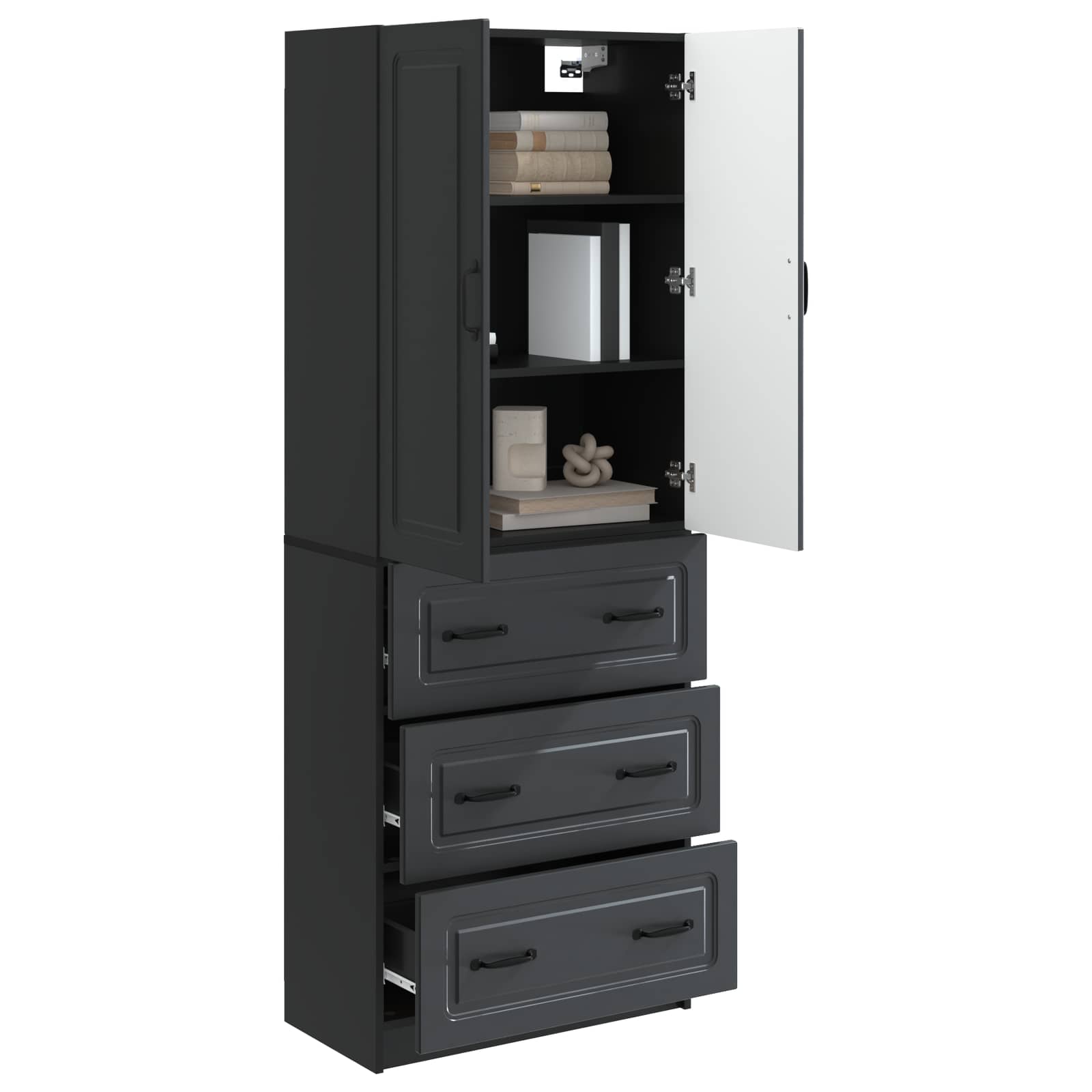 Σέτ Ντουλαπιών 2 pcs Μαύρο 66 x 34,5 x 87 εκ. - Pakobazaar