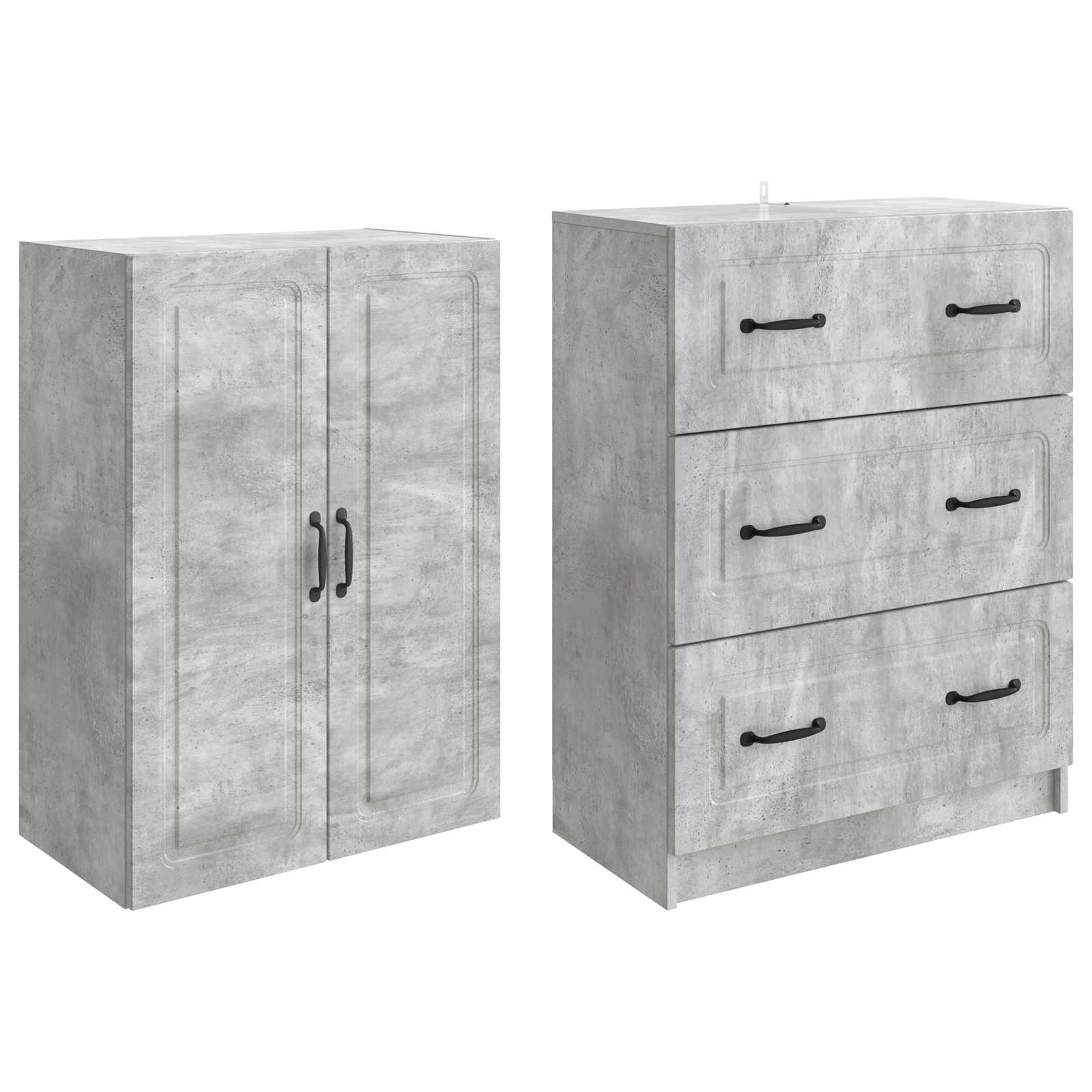 Σέτ Ντουλαπιών 2 pcs Γκρι Σκυροδέματος 66 x 34,5 x 87 εκ. - Pakobazaar