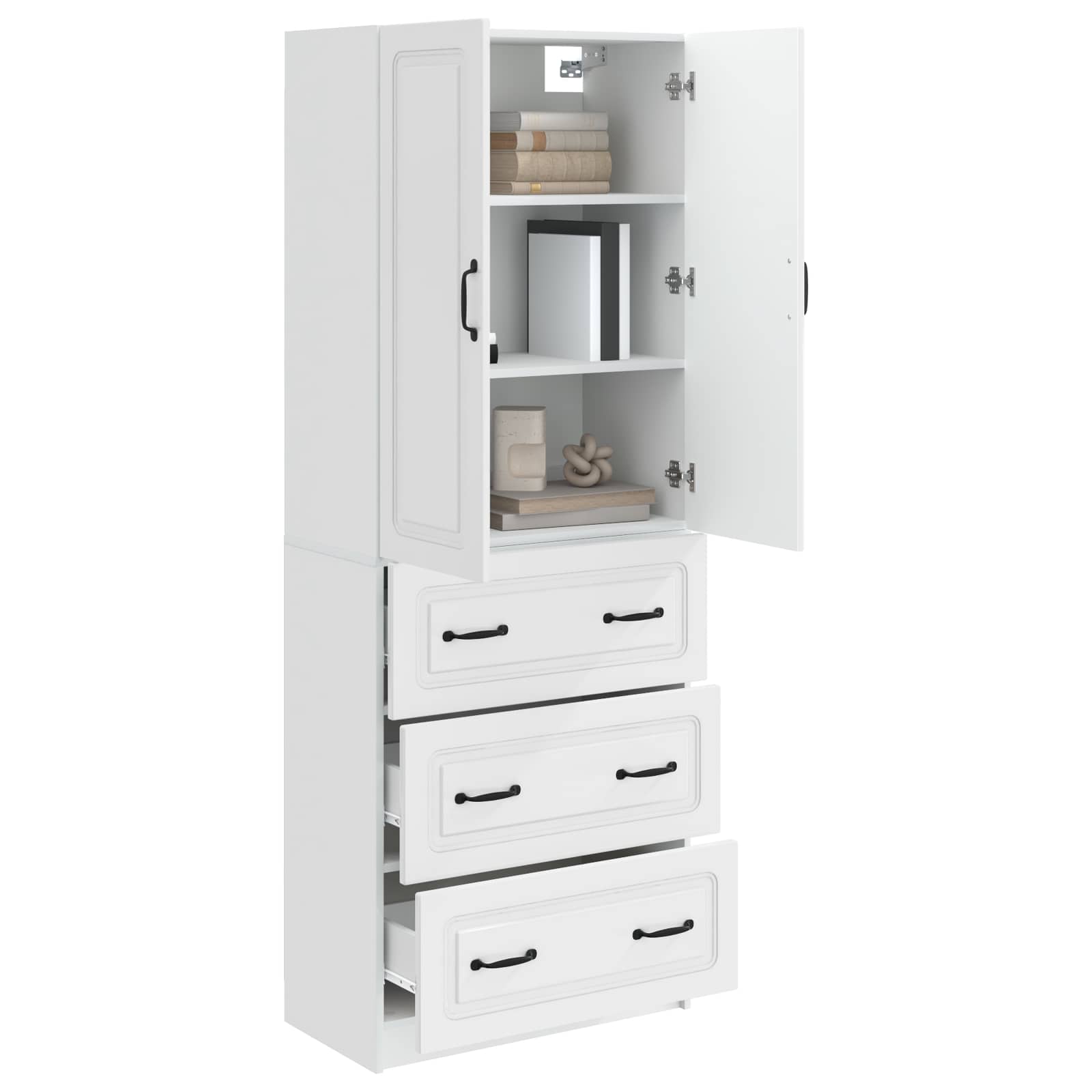 Σέτ Ντουλαπιών 2 pcs Γυαλιστερό Λευκό 66 x 34,5 x 87 εκ. - Pakobazaar