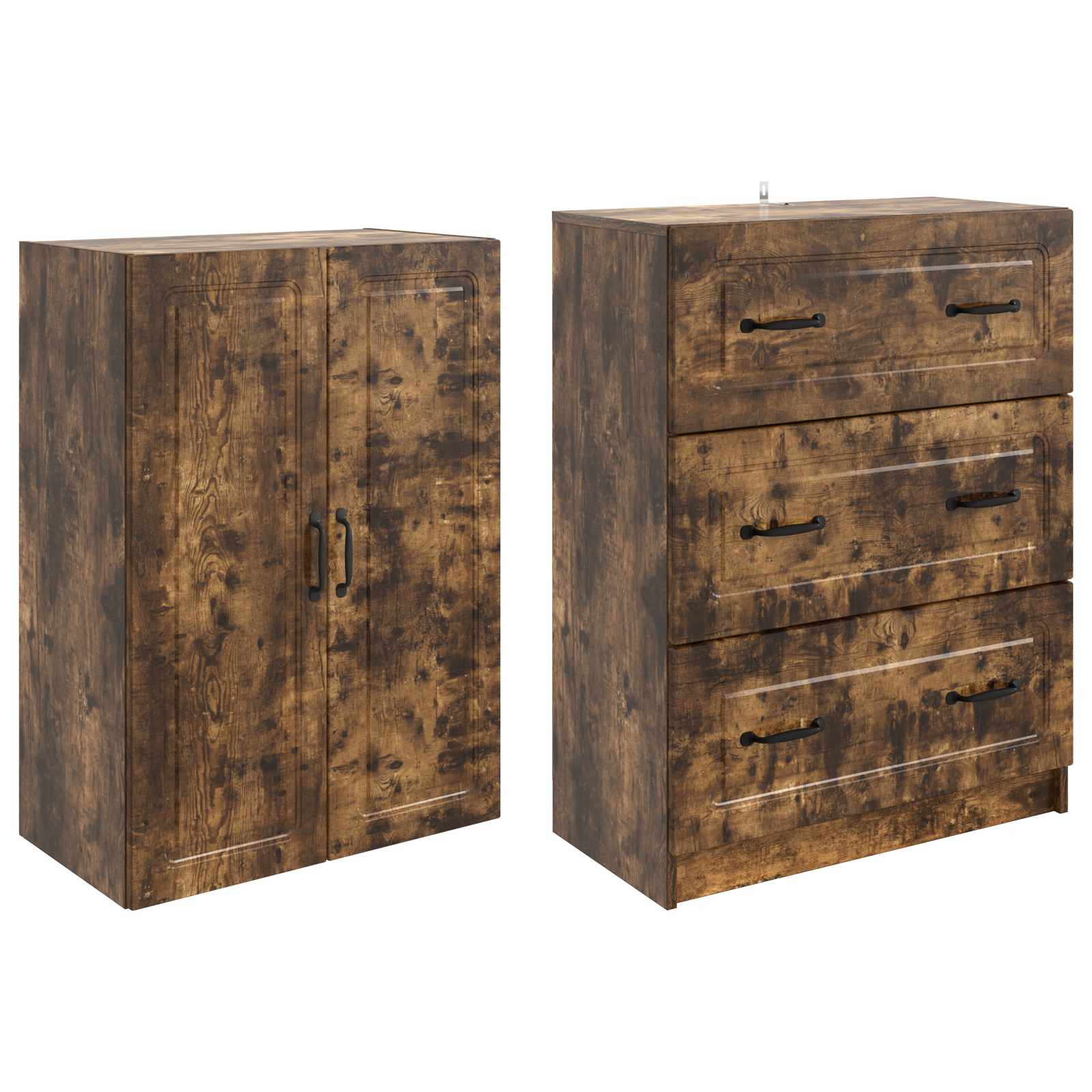 Σέτ Ντουλαπιών 2 pcs Καπνισμένο Ξύλο Δρυός 66 x 34,5 x 87 εκ. - Pakobazaar
