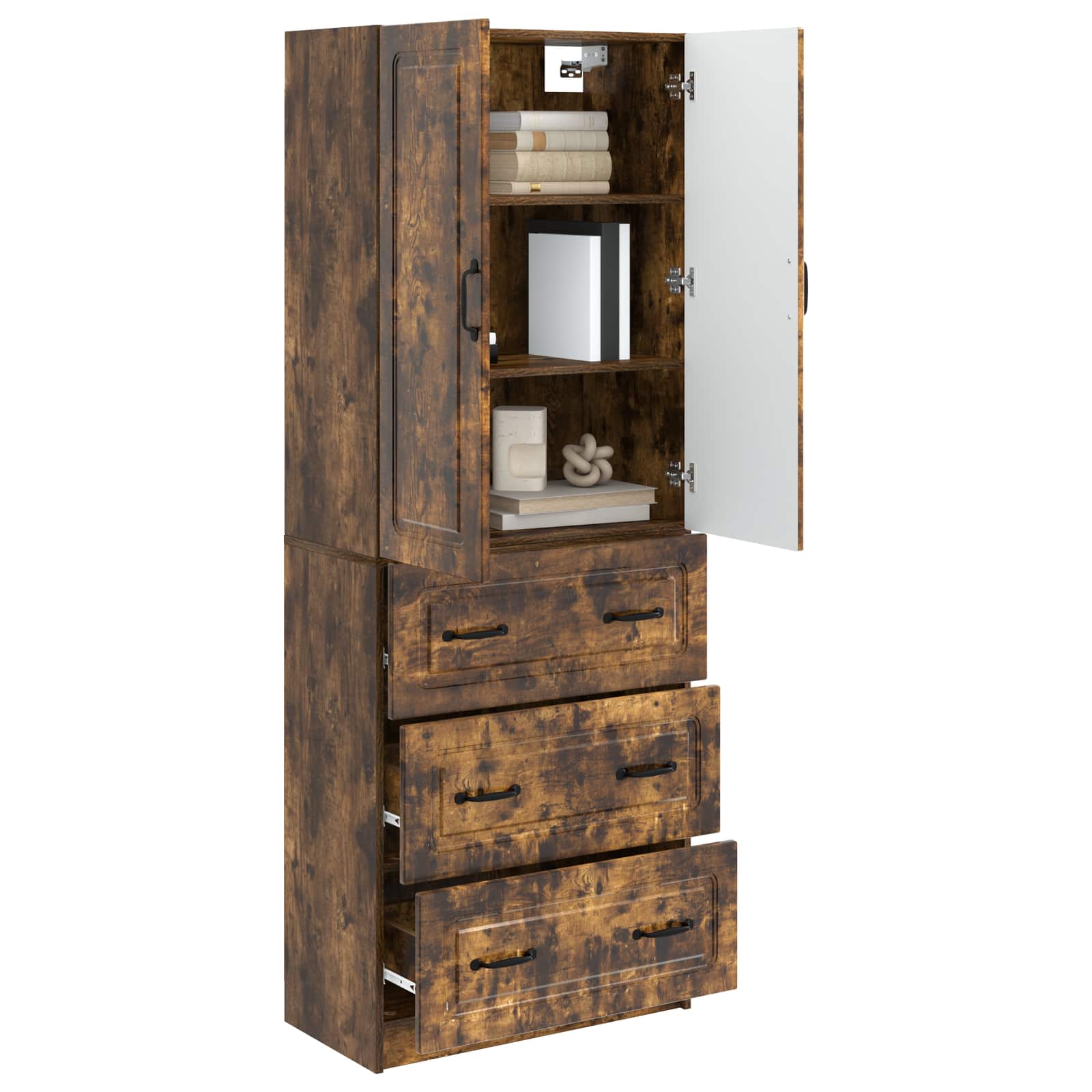 Σέτ Ντουλαπιών 2 pcs Καπνισμένο Ξύλο Δρυός 66 x 34,5 x 87 εκ. - Pakobazaar